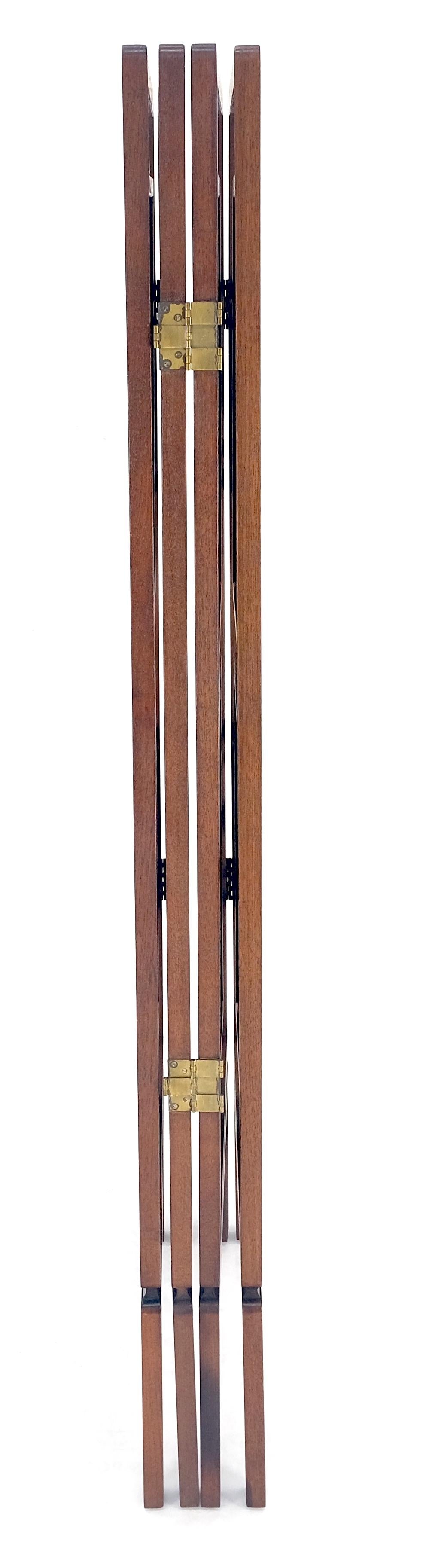 EstablishedLines Very Fine Mid Century Modern Teak 4 Panel Decorative Screen Room Divider MINT