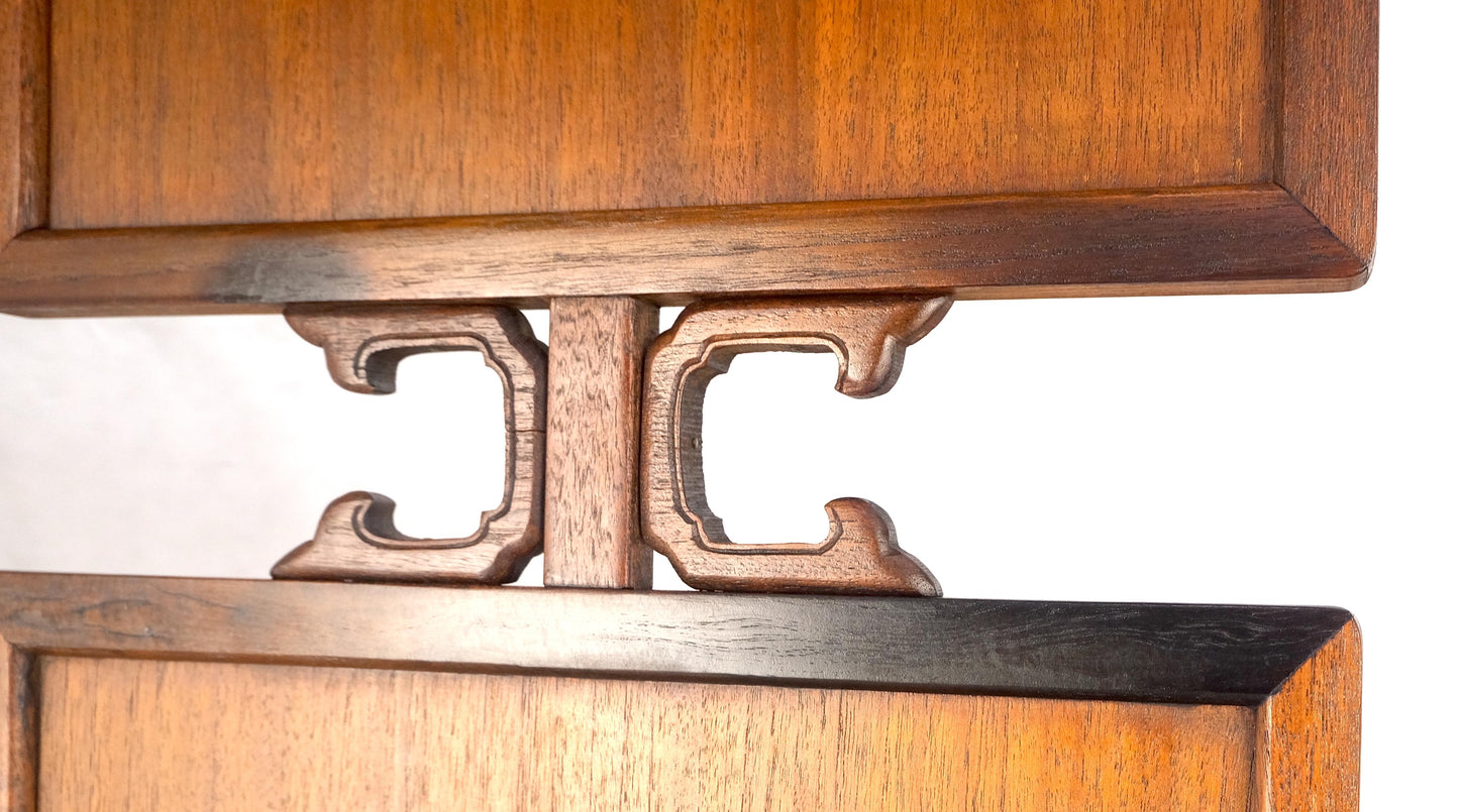EstablishedLines Very Fine Mid Century Modern Teak 4 Panel Decorative Screen Room Divider MINT