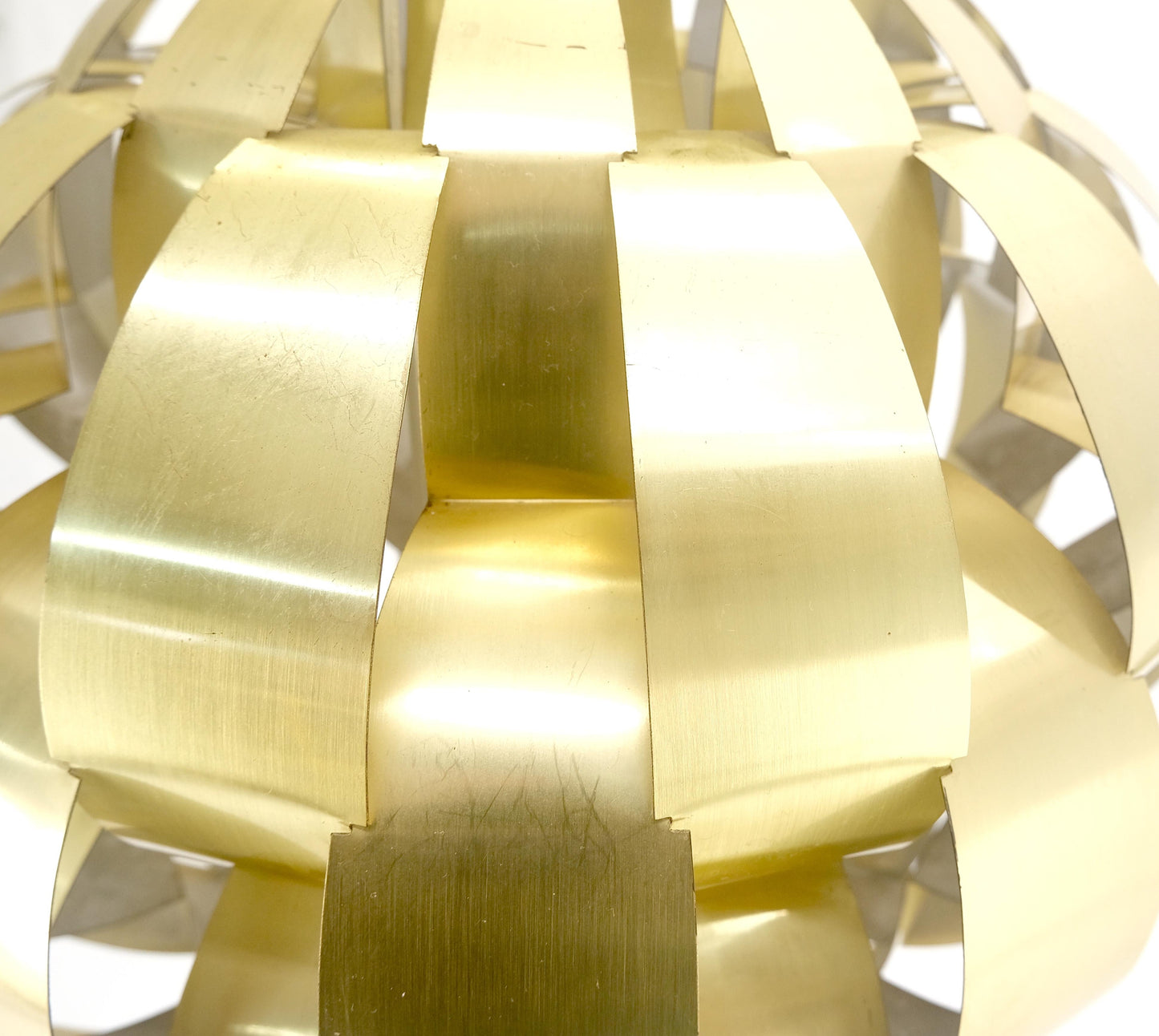 EstablishedLines Max Sauze Brass Ribbon Mid Century Modern Light Fixture Chandelier Pendant