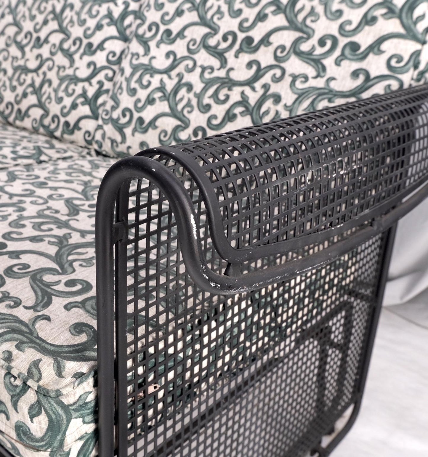 EstablishedLines 5 pcs Mid Century Modern Glider Chair Sofa Loveseat & Two Side End Tables Iron