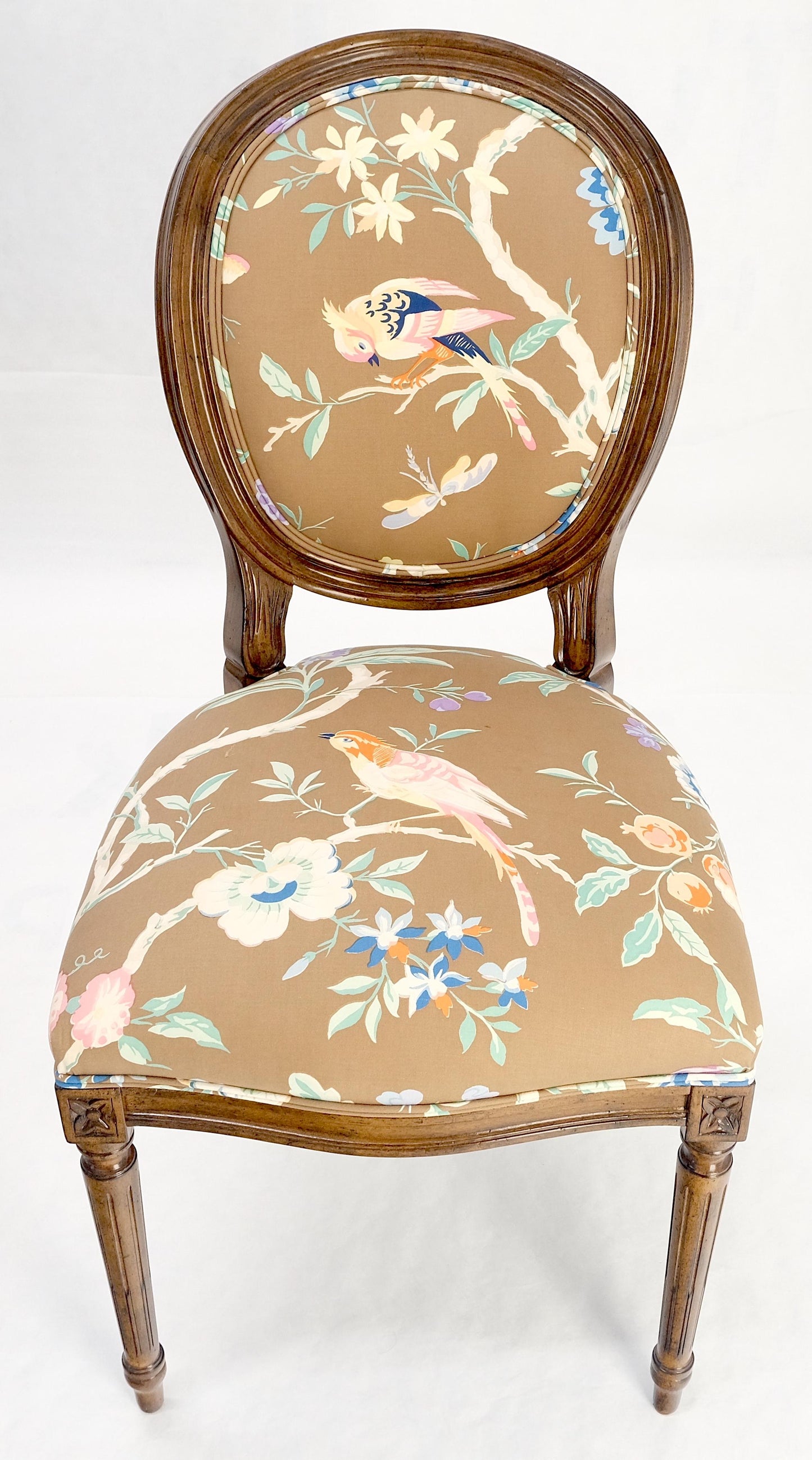 EstablishedLines Tolled Leather Top Game Table 4 New Upholstery French Matching Dining Chair MINT