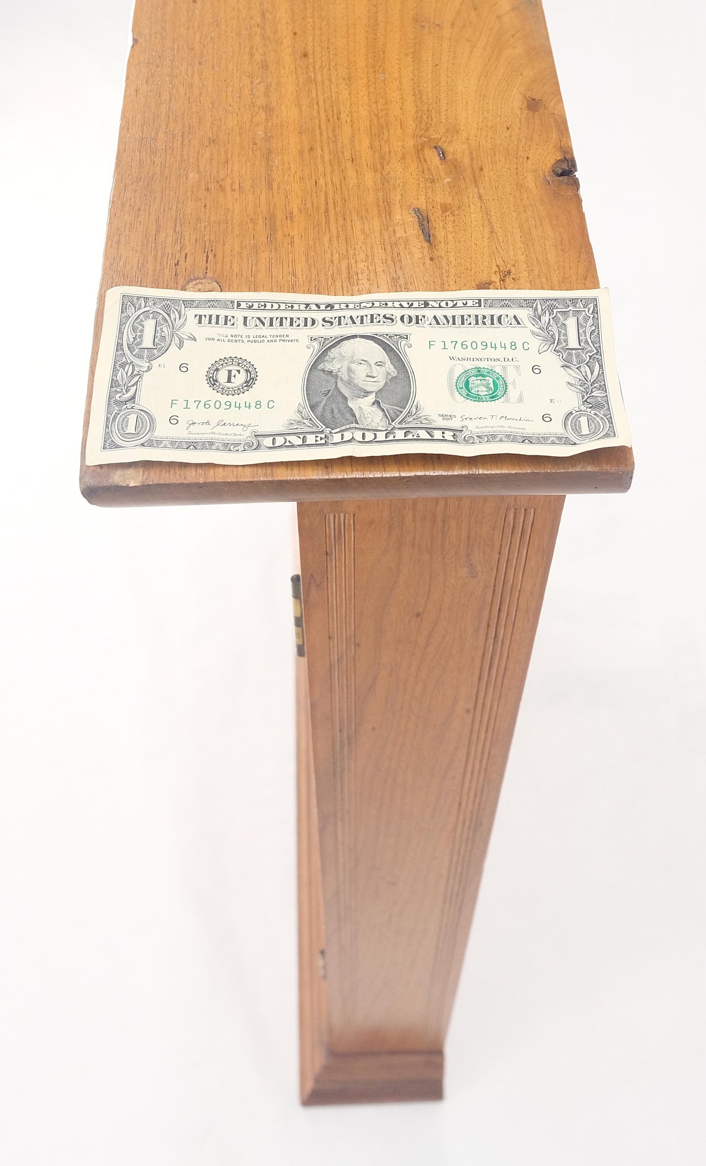 EstablishedLines Victorian Solid Walnut Hanging Flat Wall Cabinet for Keys Crown Top MINT