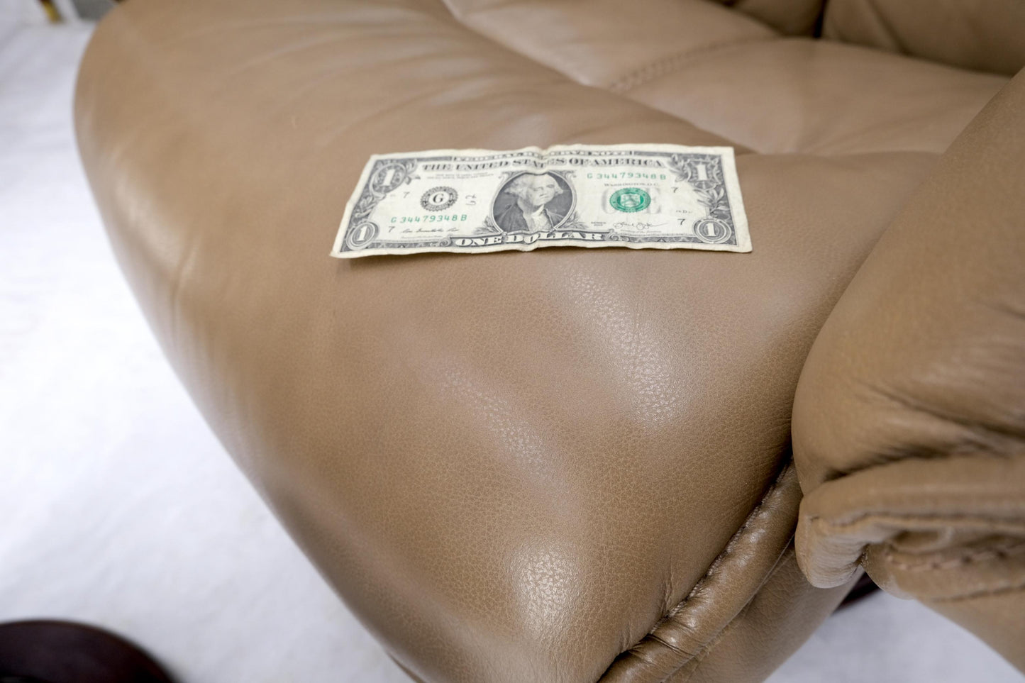 EstablishedLines Leather Reclining Chair & Ottoman by Thomasville