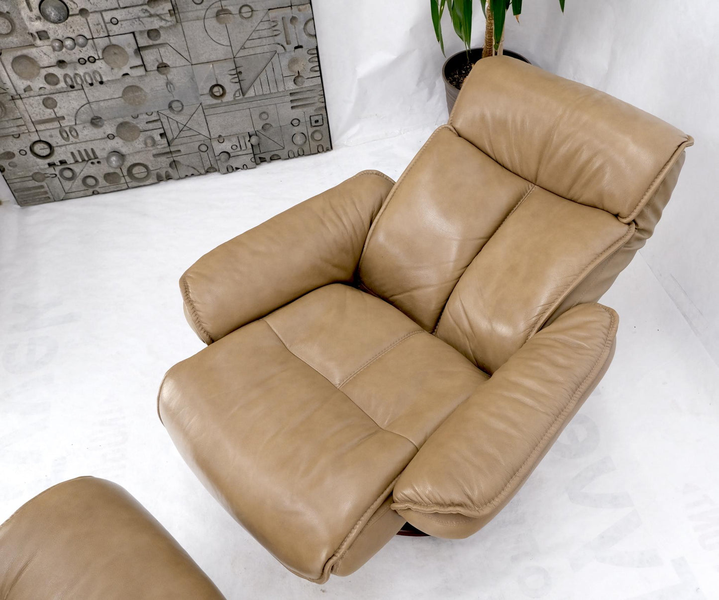 EstablishedLines Leather Reclining Chair & Ottoman by Thomasville