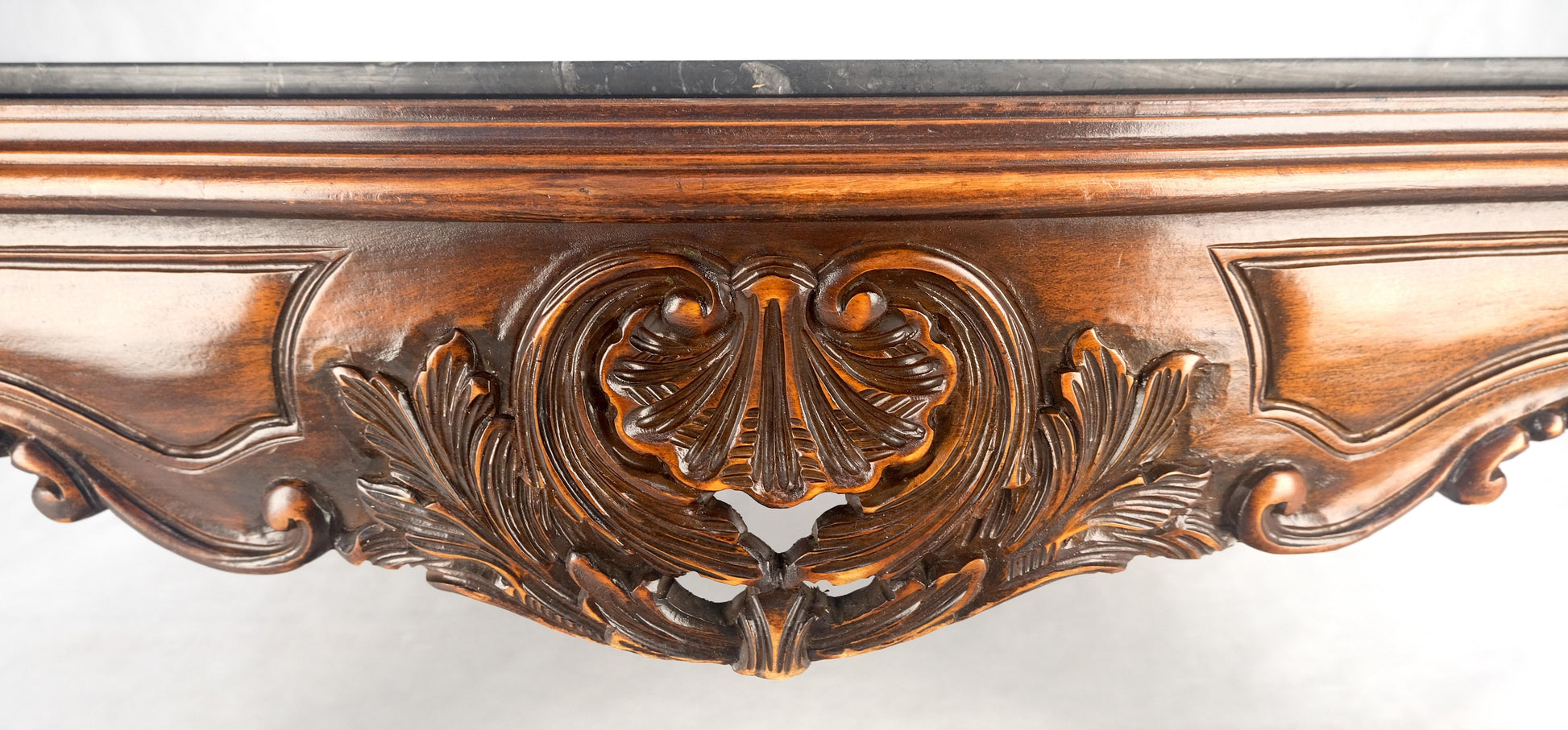 EstablishedLines Fine Carved Regency Revival French Black Marble Top Square Coffee Table MINT!