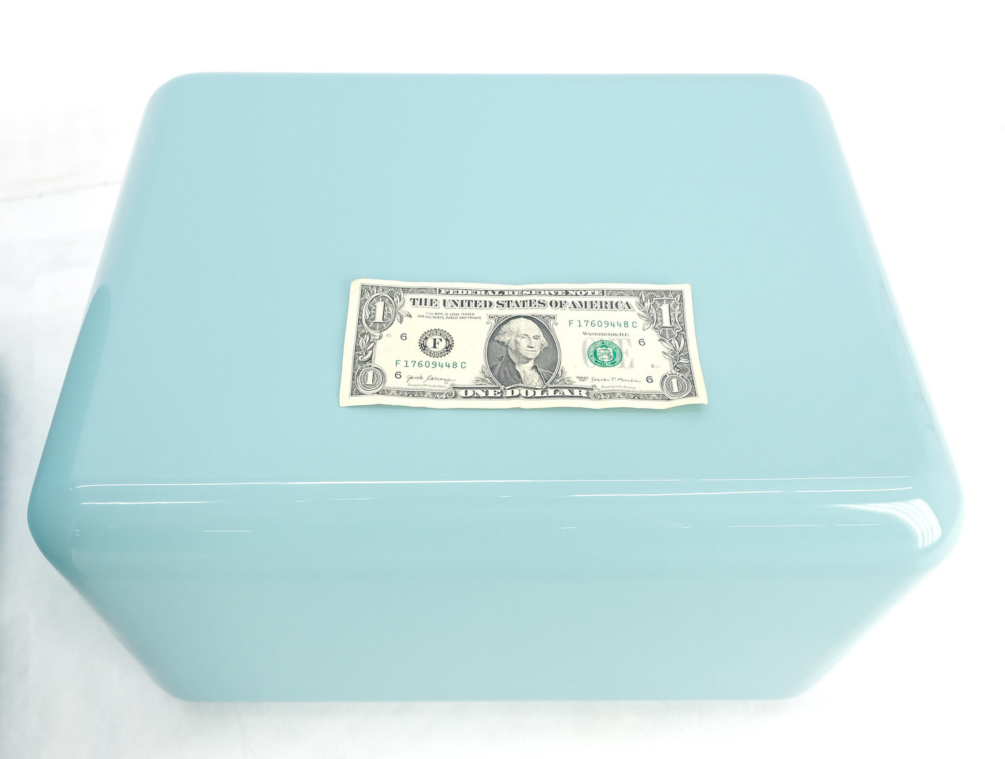 EstablishedLines Non Matching Pair Rounded Edges and Corners Thick Enamel Finish Side End Tables