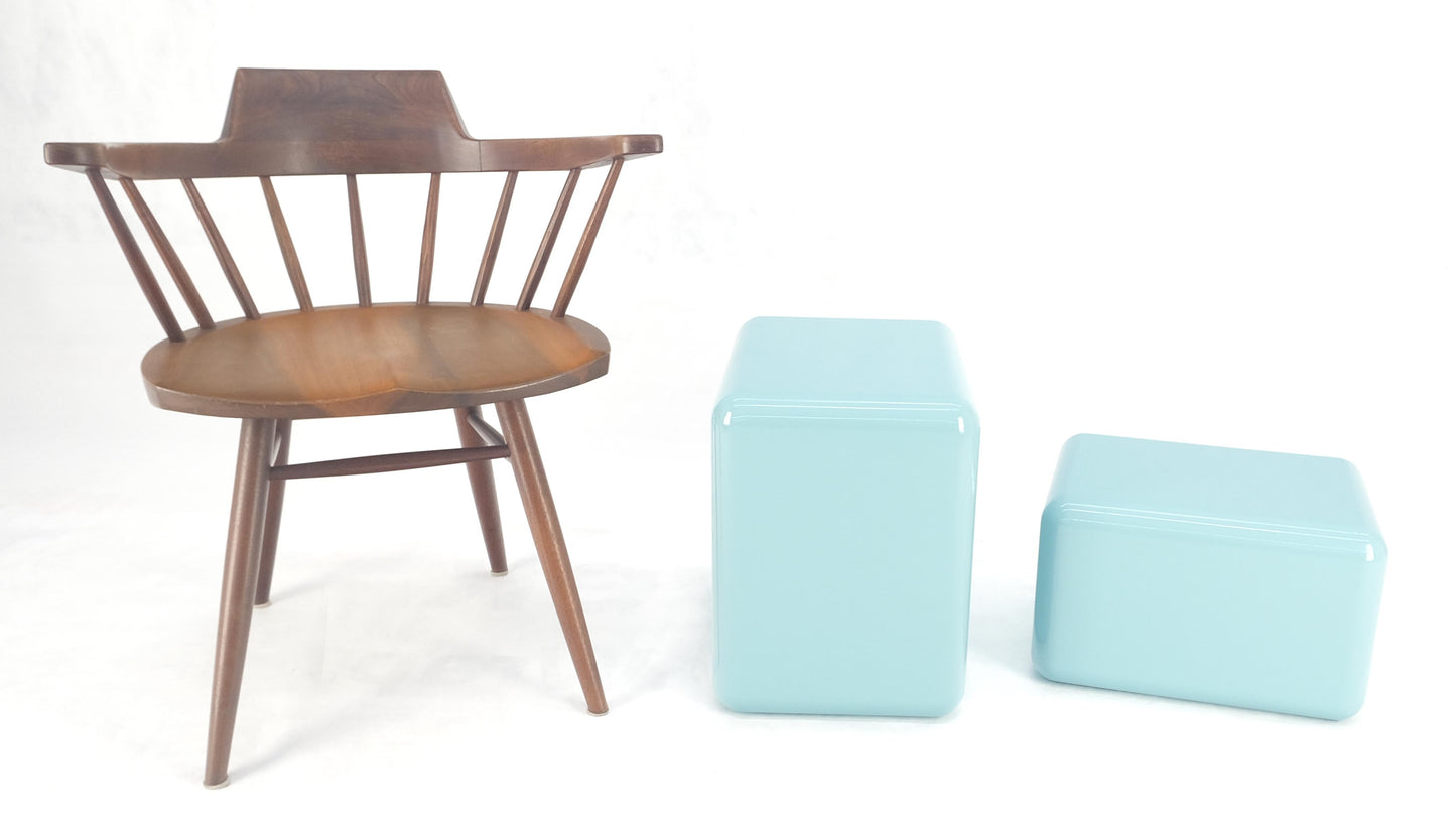 EstablishedLines Non Matching Pair Rounded Edges and Corners Thick Enamel Finish Side End Tables