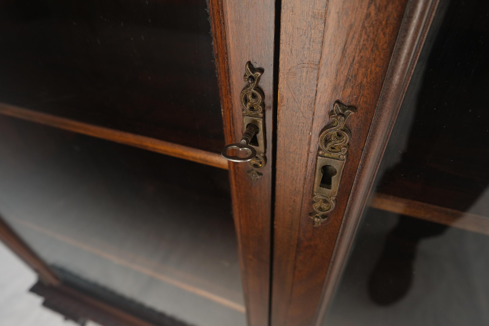 EstablishedLines Mahogany 2 Door Chippendale Style Carved Ball & Claw Feet Rope Edge Bookcase