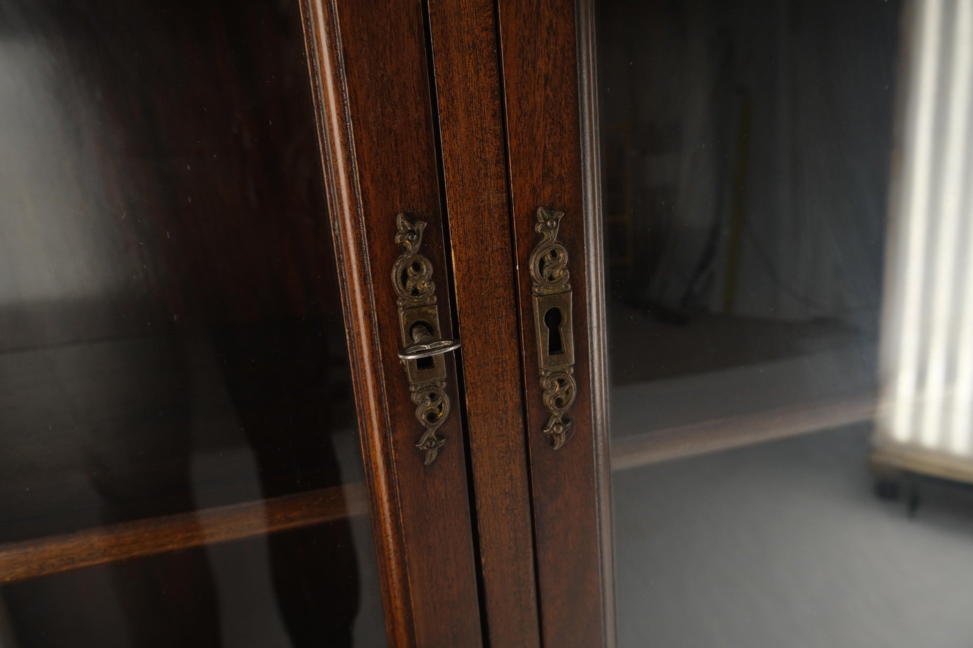 EstablishedLines Mahogany 2 Door Chippendale Style Carved Ball & Claw Feet Rope Edge Bookcase