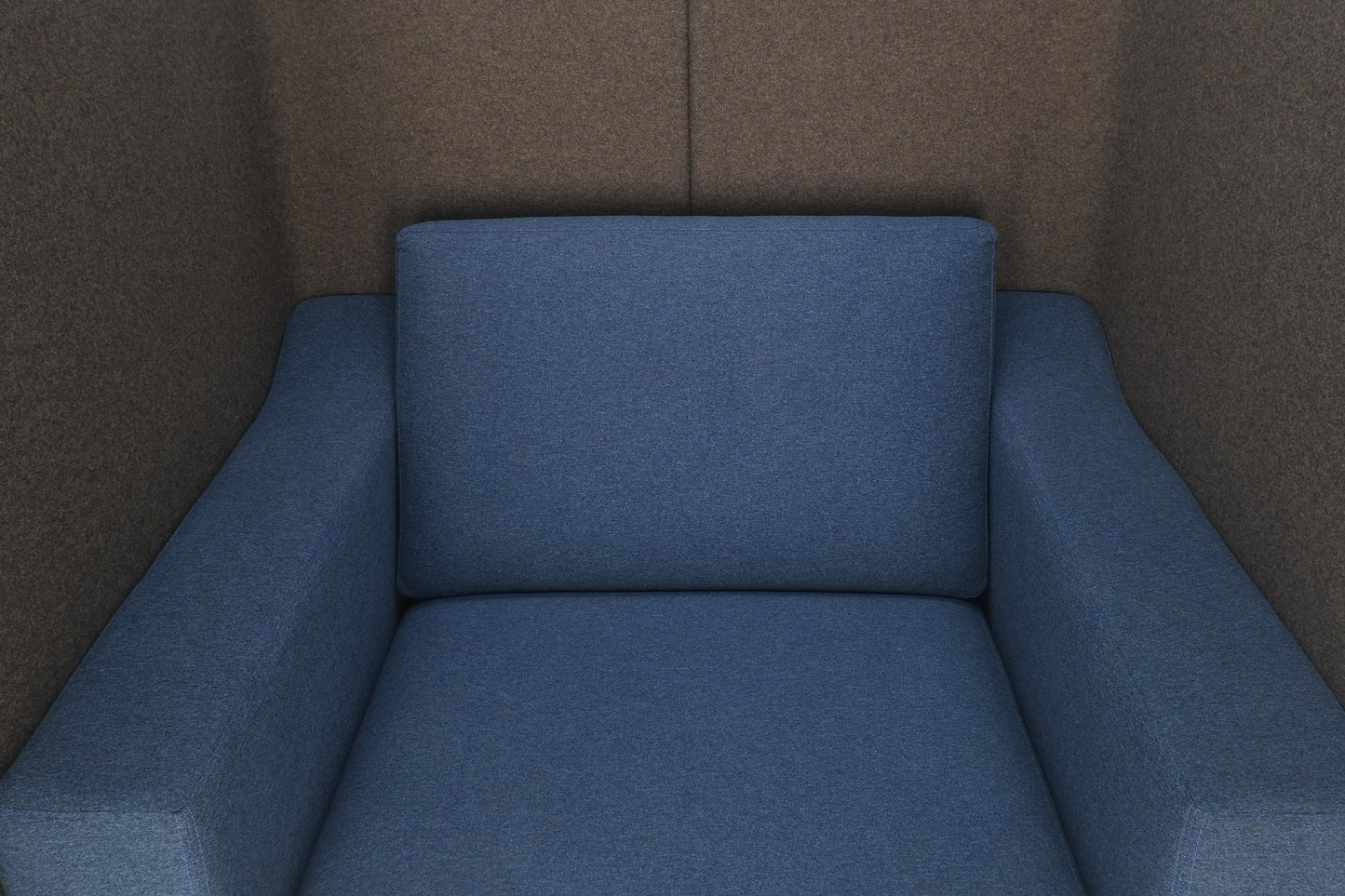EstablishedLines Pair Mid Century Modern Wingback Lounge Chairs Blue Grey Wool Upholstery MINT!