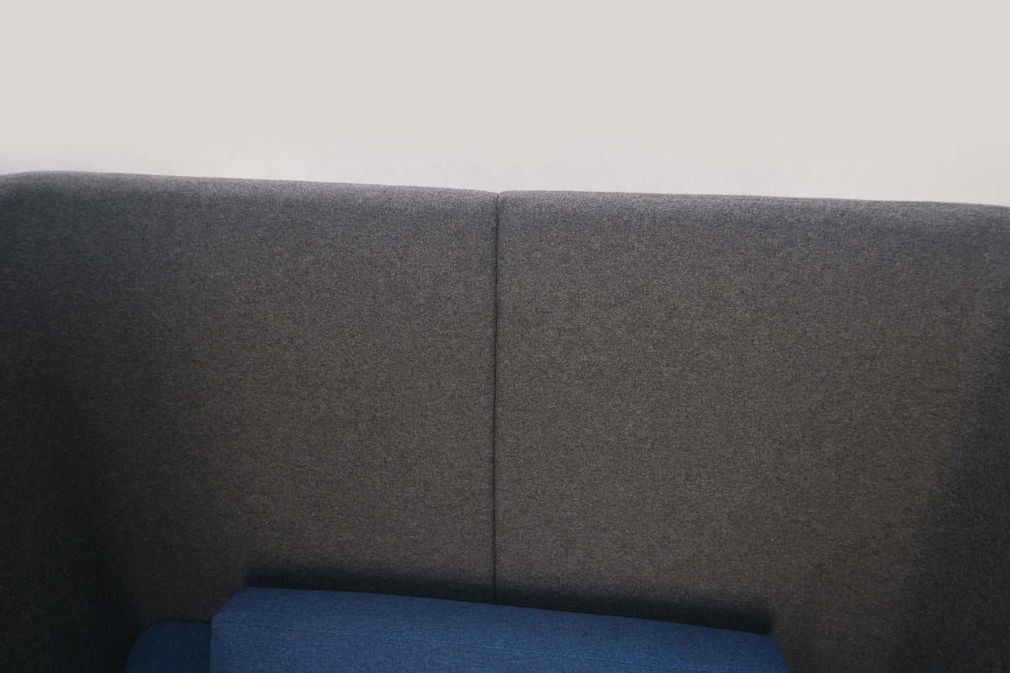 EstablishedLines Pair Mid Century Modern Wingback Lounge Chairs Blue Grey Wool Upholstery MINT!