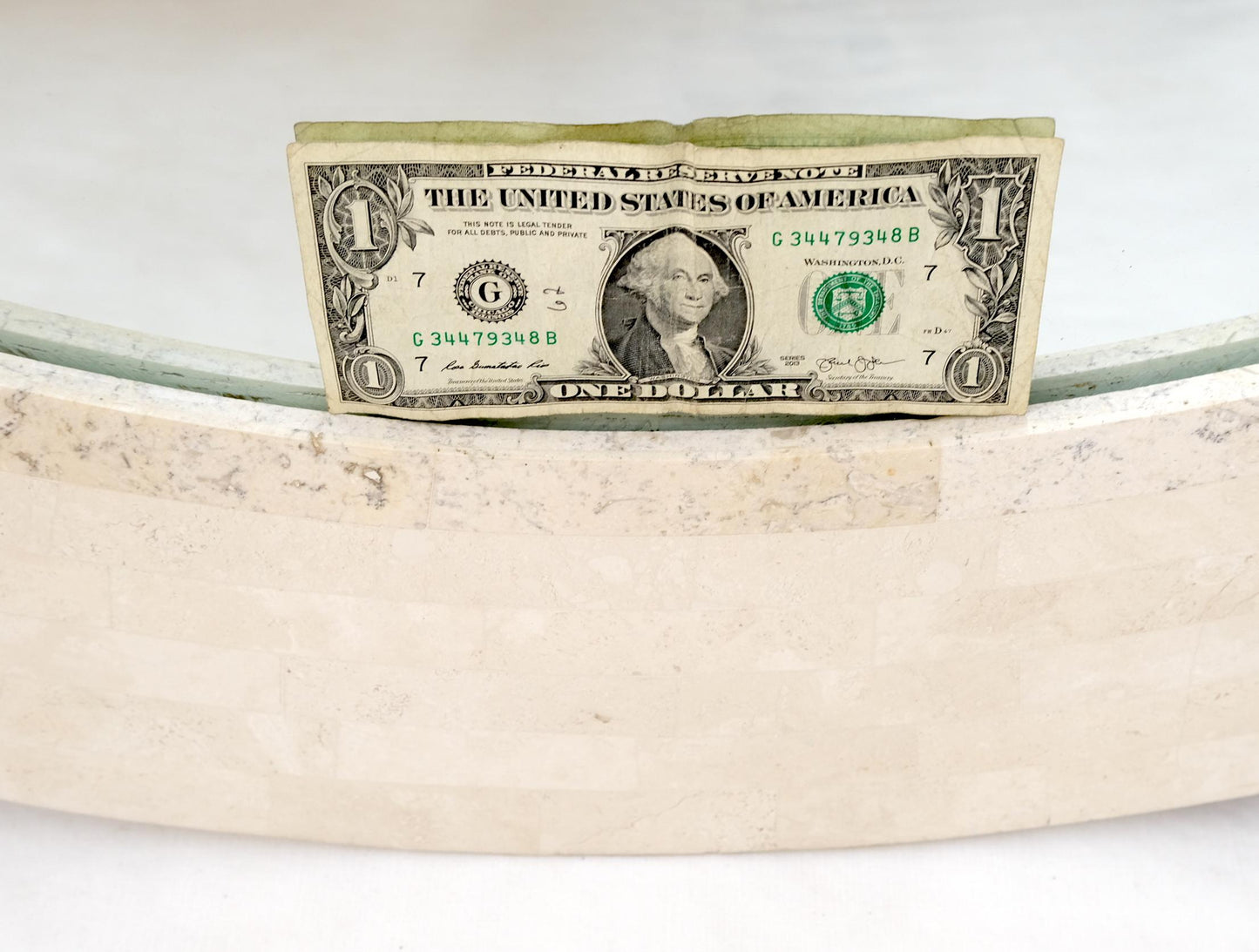 EstablishedLines Tessellated Stone Circle Over Square Frame Shape Large Wall Mirror