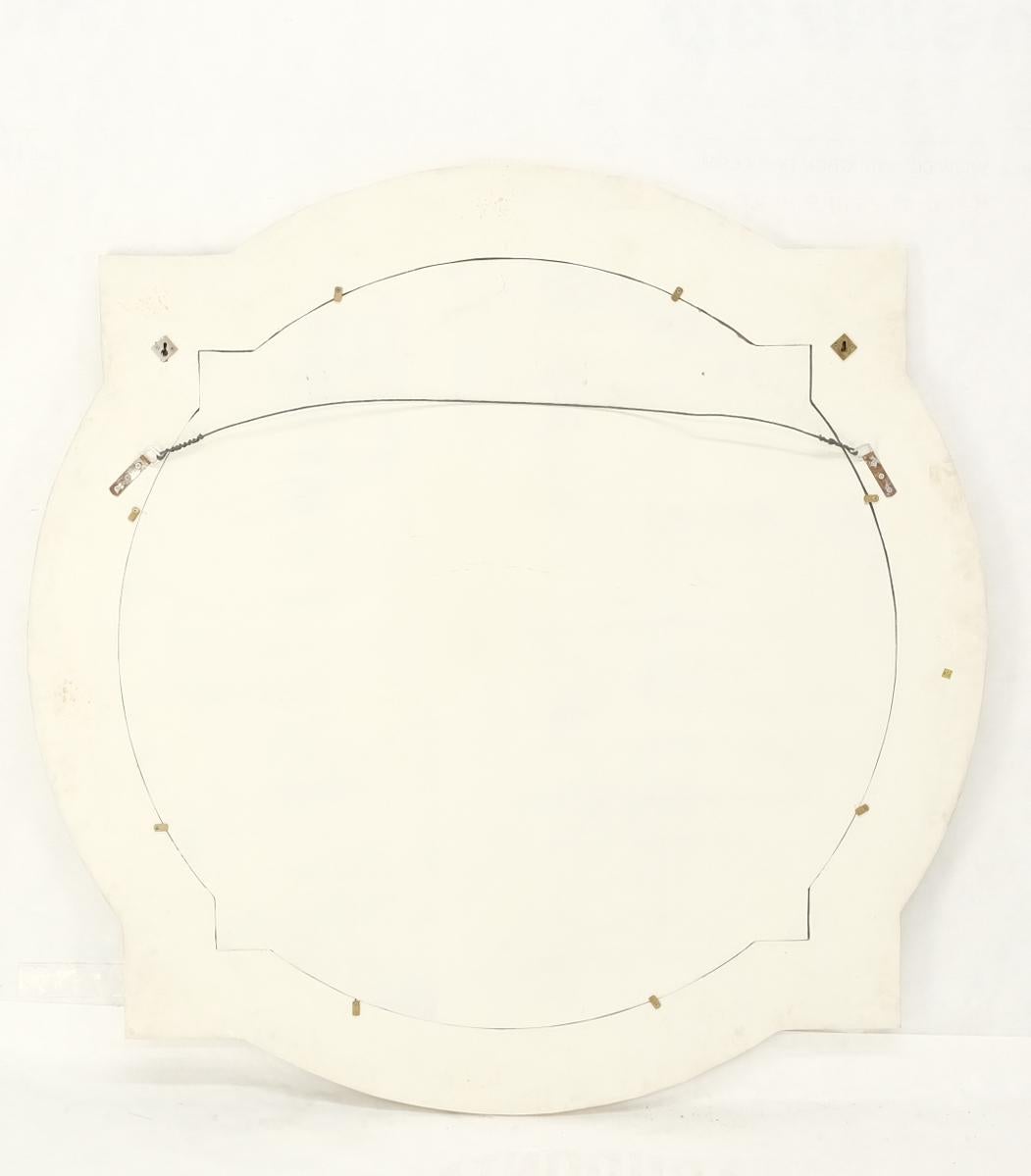 EstablishedLines Tessellated Stone Circle Over Square Frame Shape Large Wall Mirror