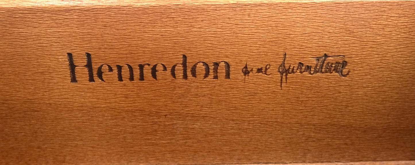 EstablishedLines Henredon Campaign Style 7 Drawers Compact 64" Long Dresser Credenza Brass MINT!