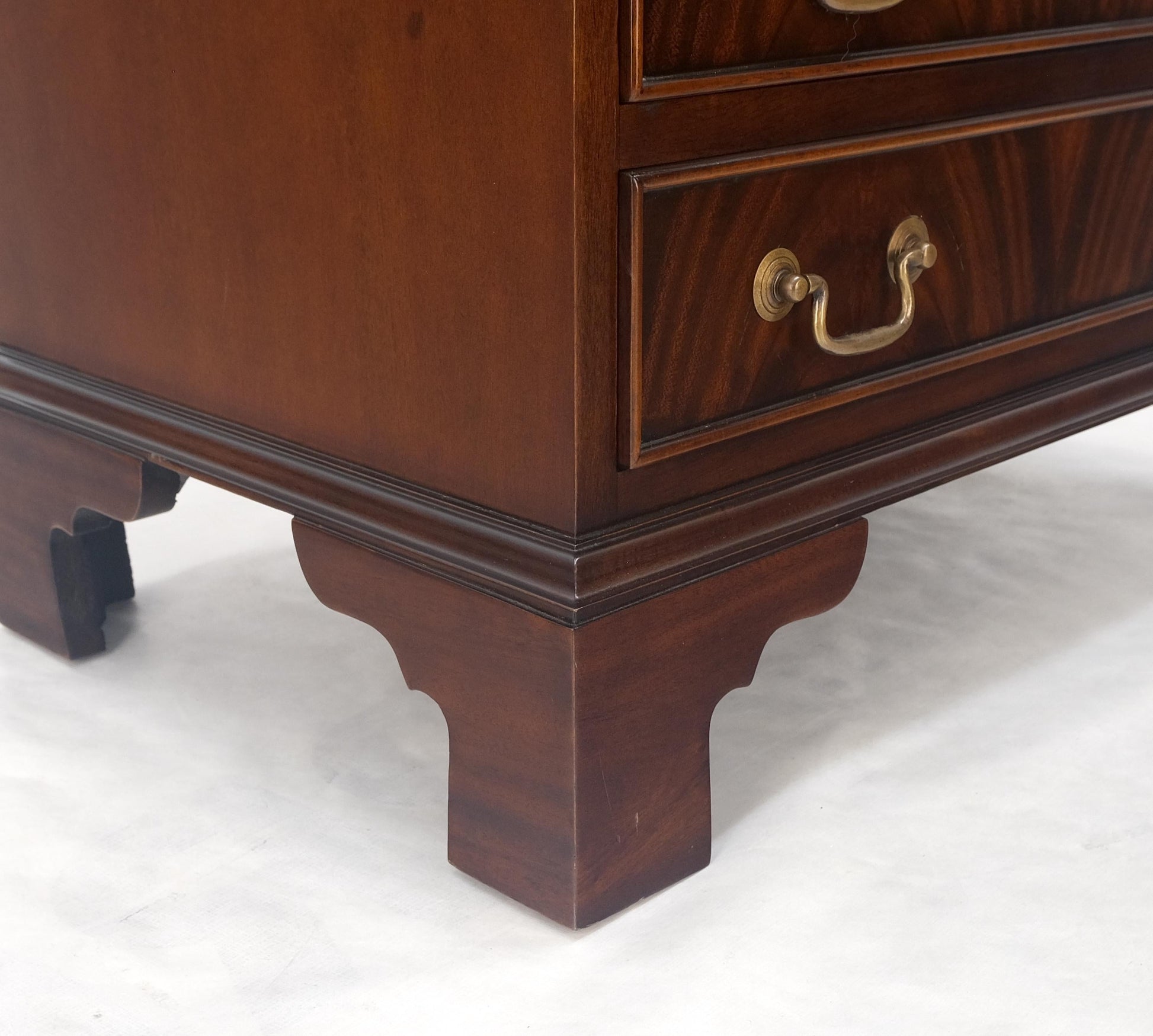 EstablishedLines Pull Out Tray 4 Drawers Flame Mahogany Brass Pull Compact Bachelor Chest Dresser