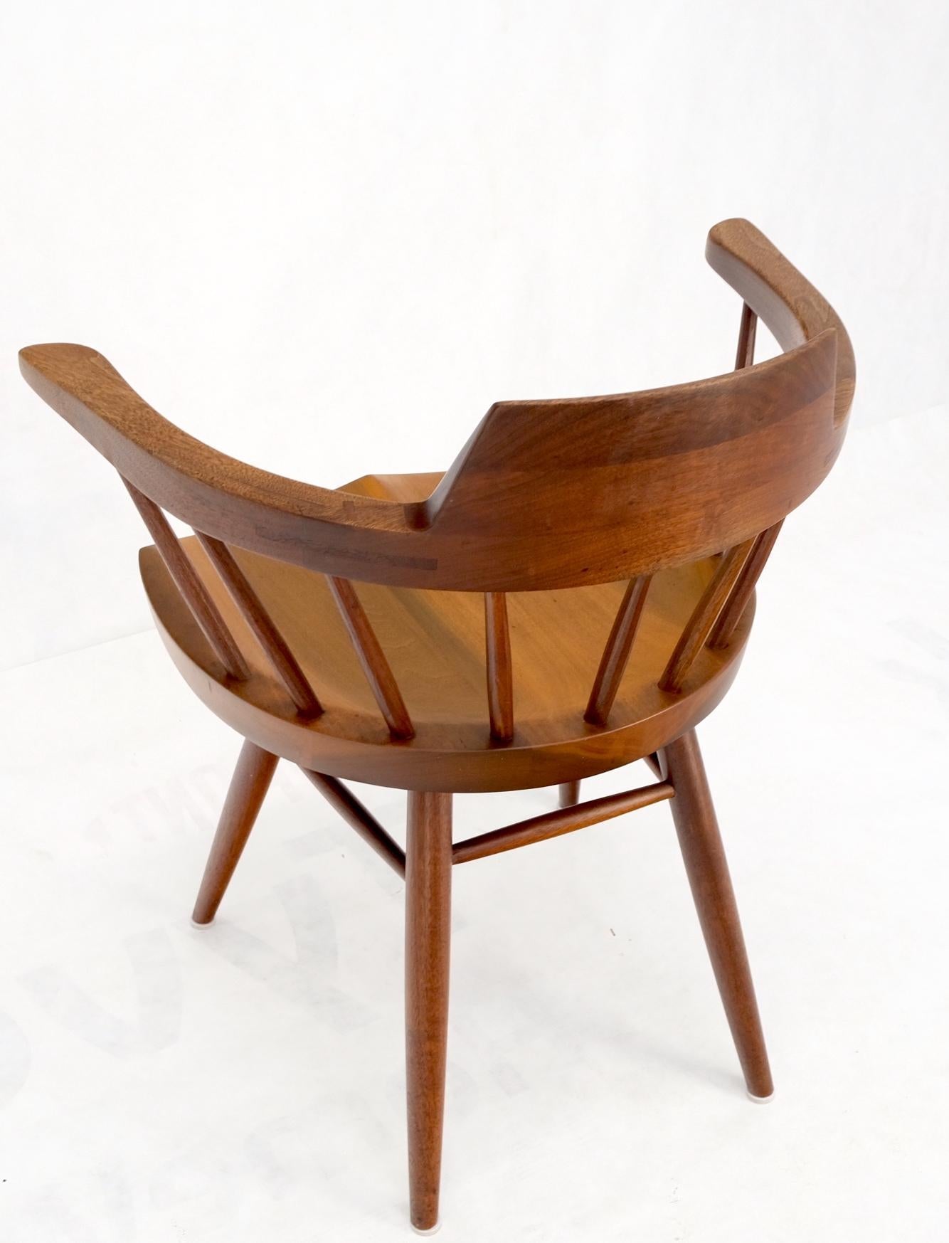 EstablishedLines George Nakashima Walnut Barrel Back Captains Dining Chair