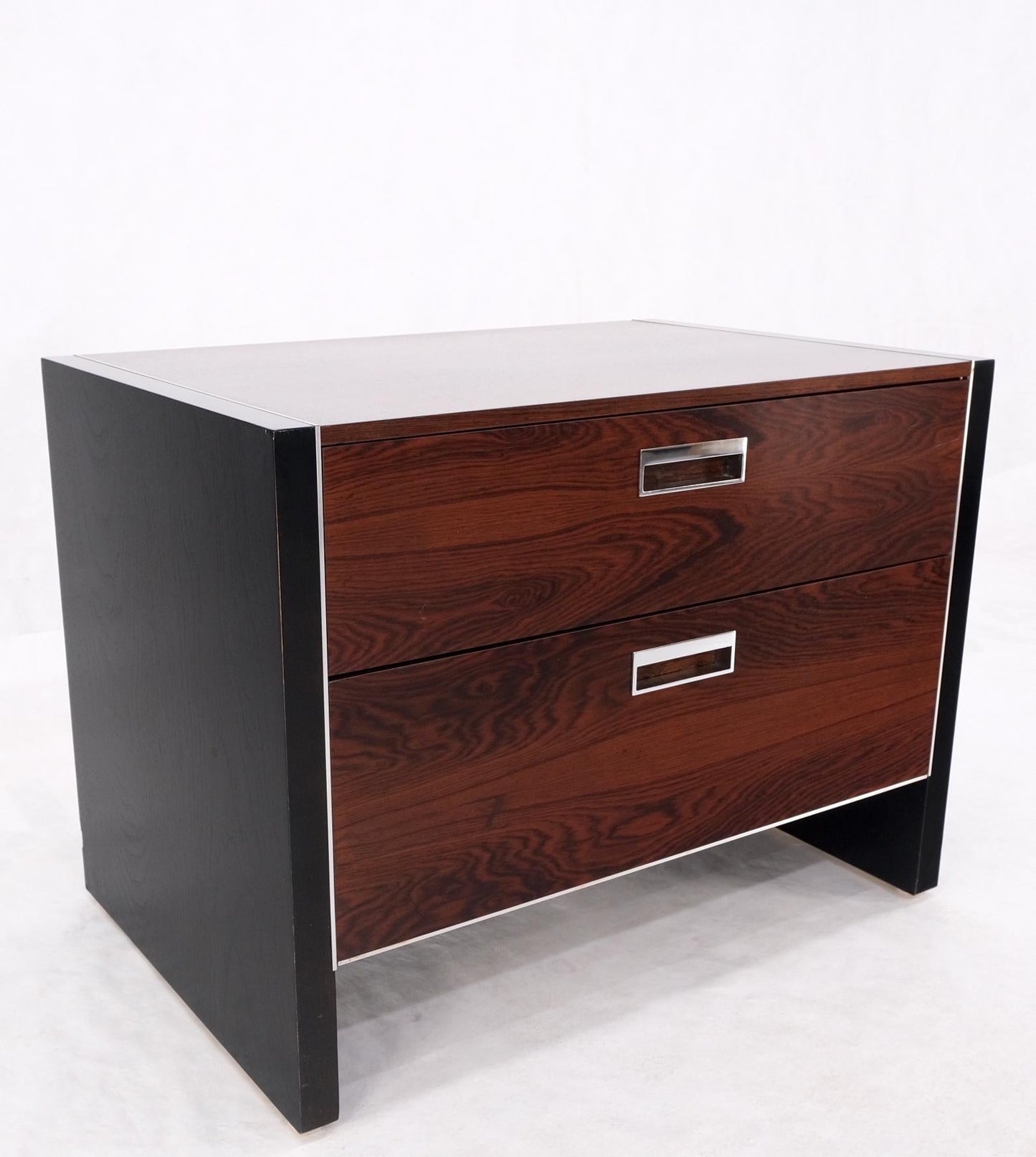 EstablishedLines Mid Century Modern Rosewood Two Drawers End Table NightStand by John Stuart MINT