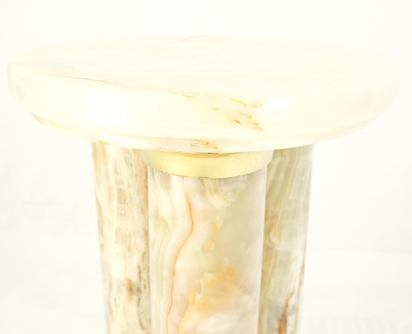 EstablishedLines Mid-Century Modern Onyx Tripple Cylinder Base Side Table Stand Pedestal Table