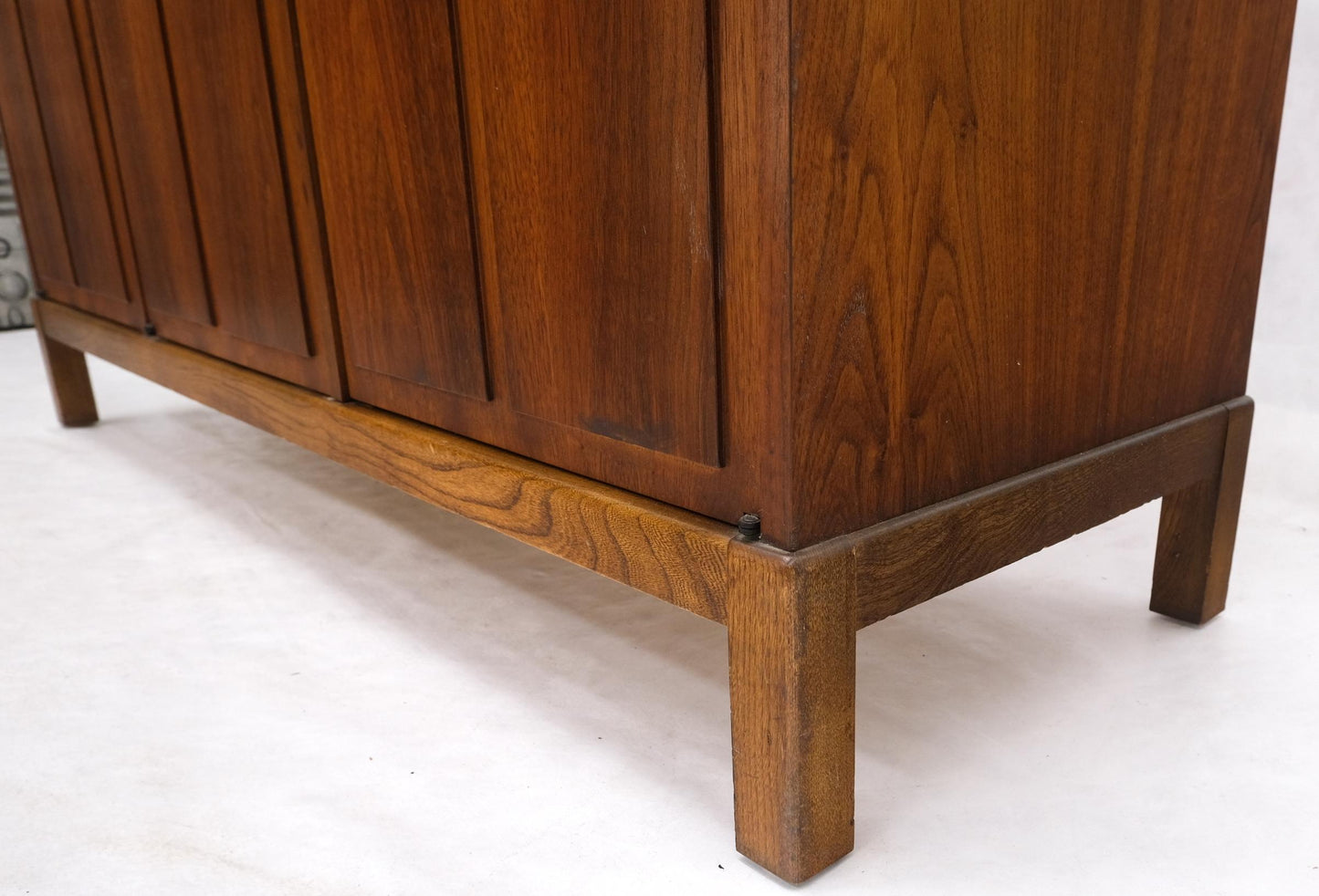 EstablishedLines Three Doors Compartments Two Fitted Doors Walnut Mid Century Server Buffet