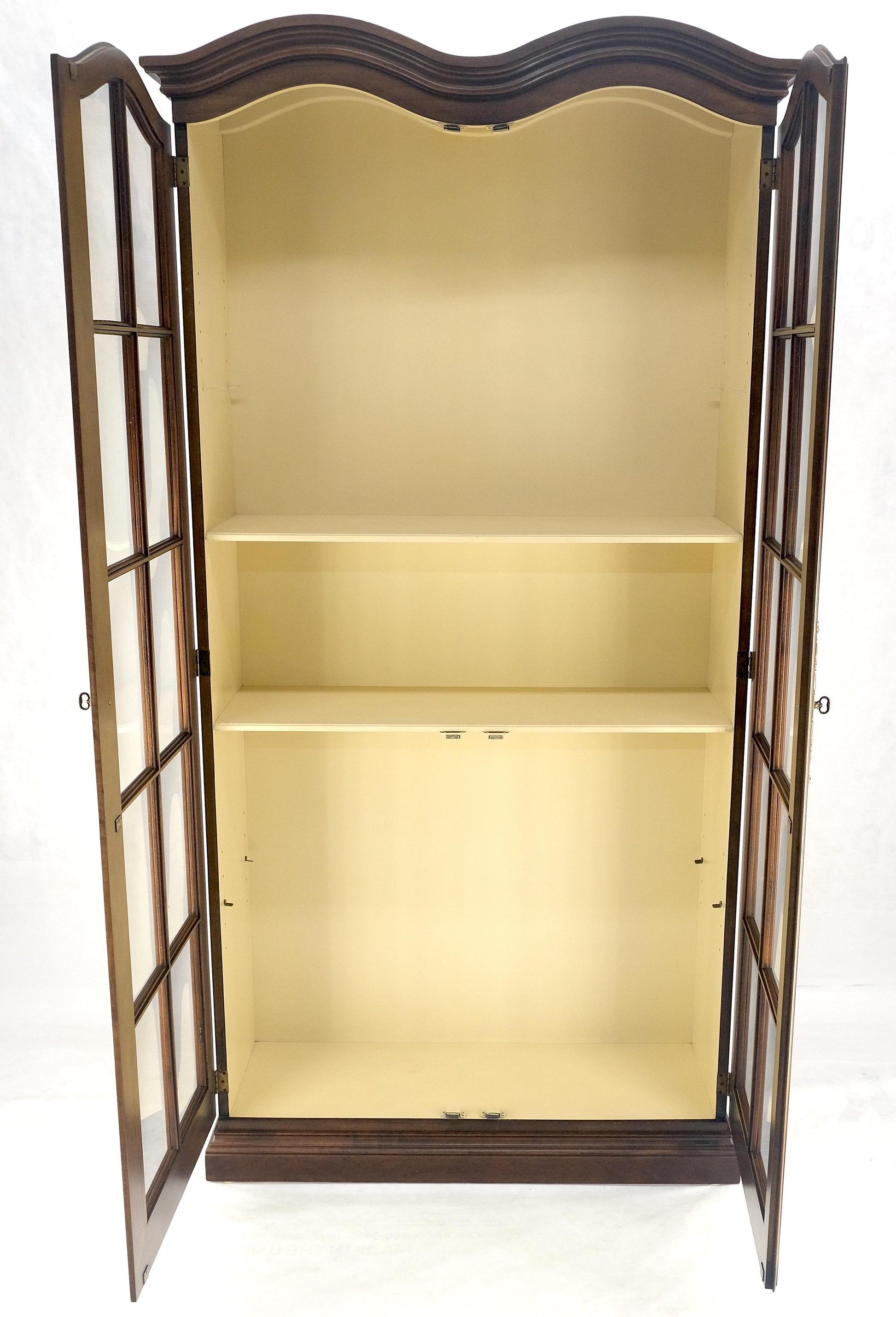EstablishedLines 7' Tall Bubble Glass Double Doors Adjustable Shelves Bookcase Display Cabinet