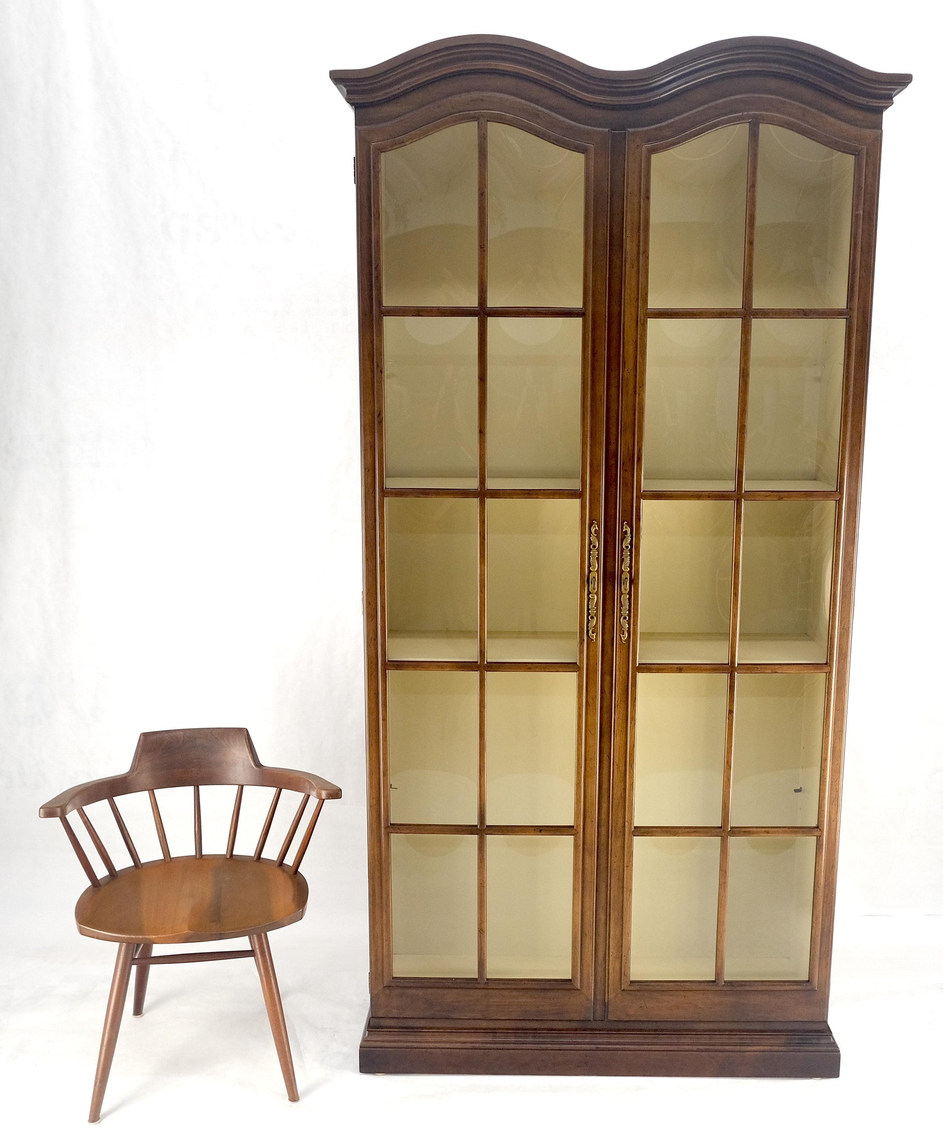 EstablishedLines 7' Tall Bubble Glass Double Doors Adjustable Shelves Bookcase Display Cabinet