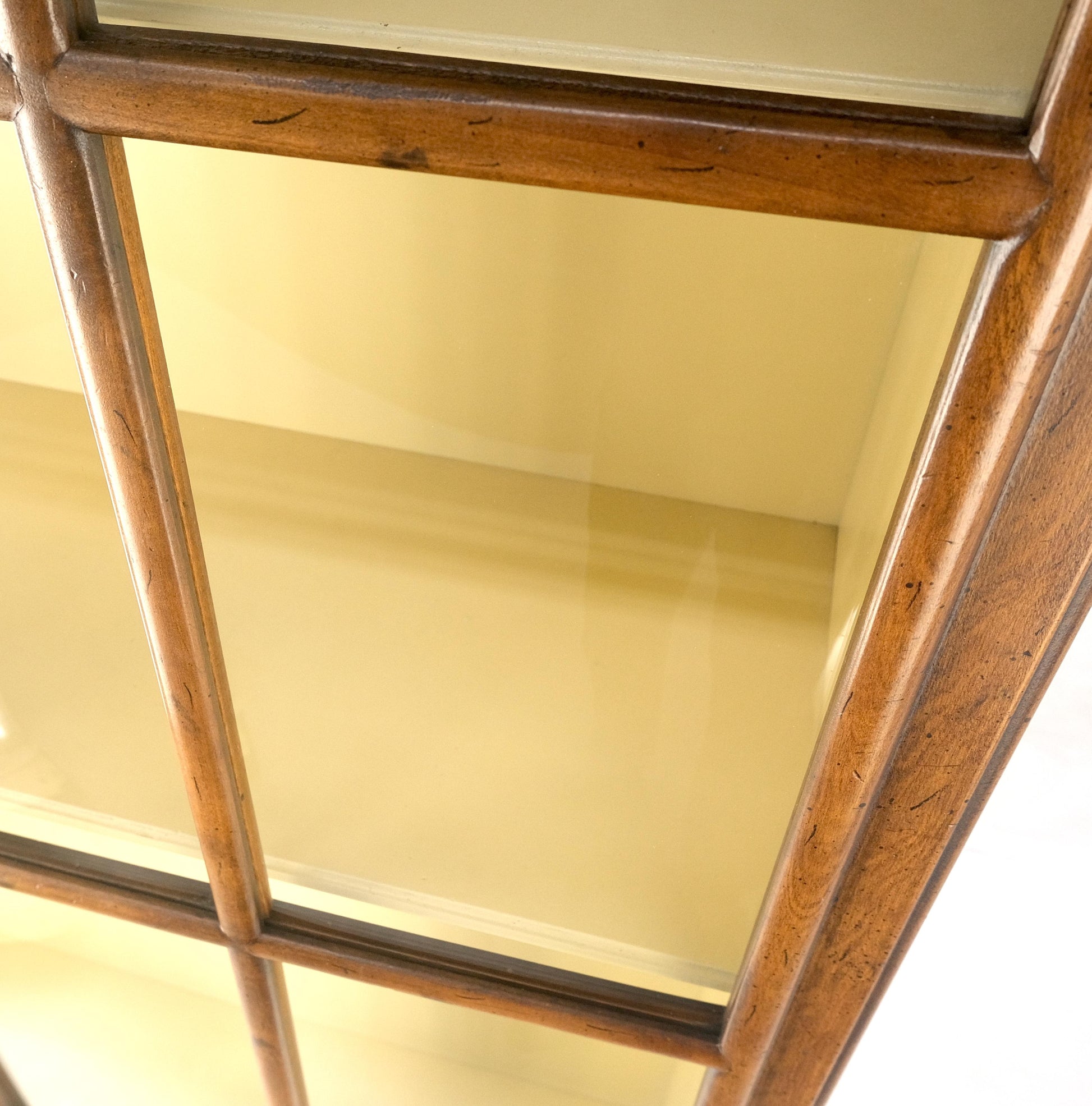 EstablishedLines 7' Tall Bubble Glass Double Doors Adjustable Shelves Bookcase Display Cabinet