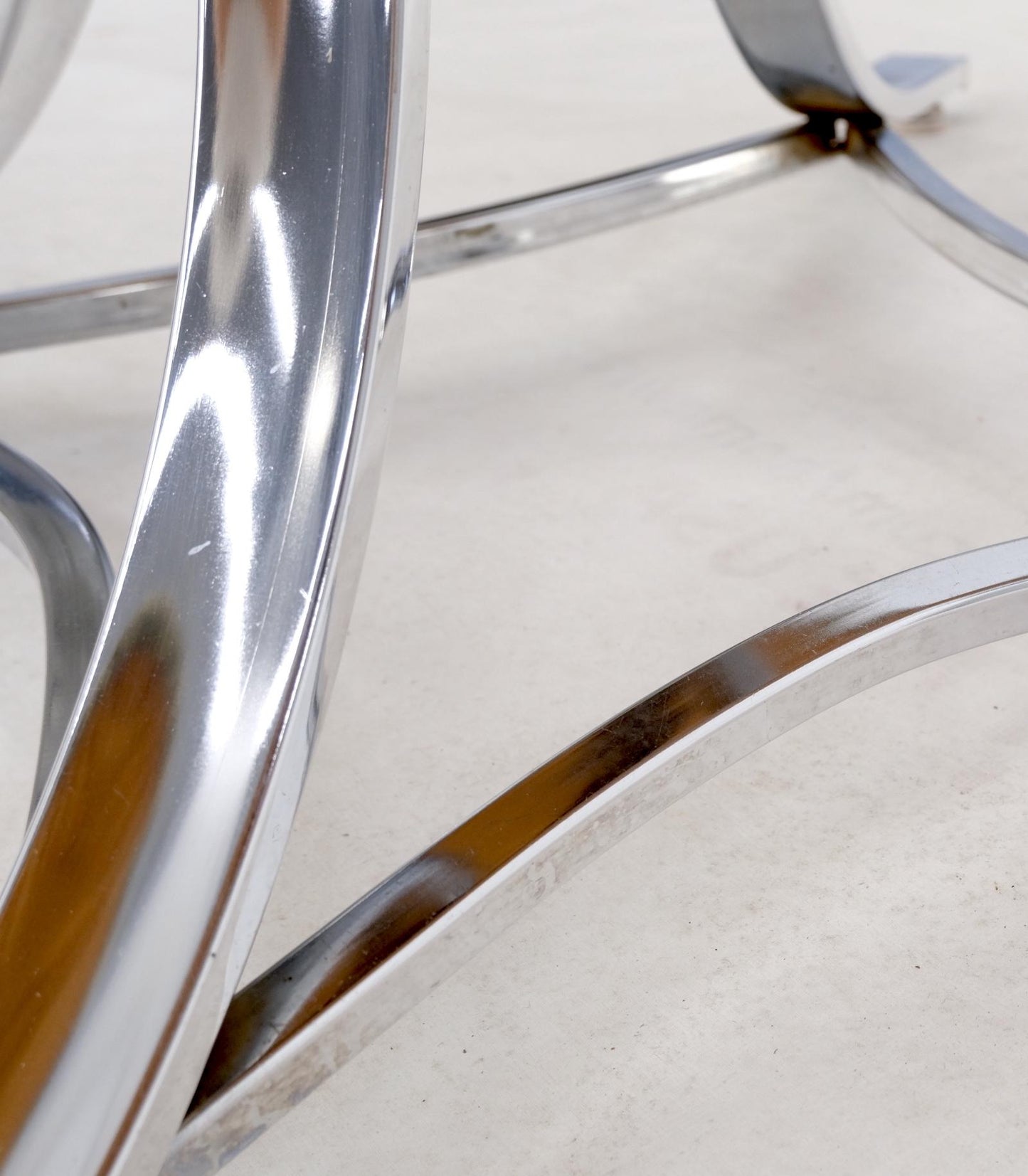 EstablishedLines Abalone Shell Resin Fusion Cast Round Top Table on Chrome Base Mid-Century Moder