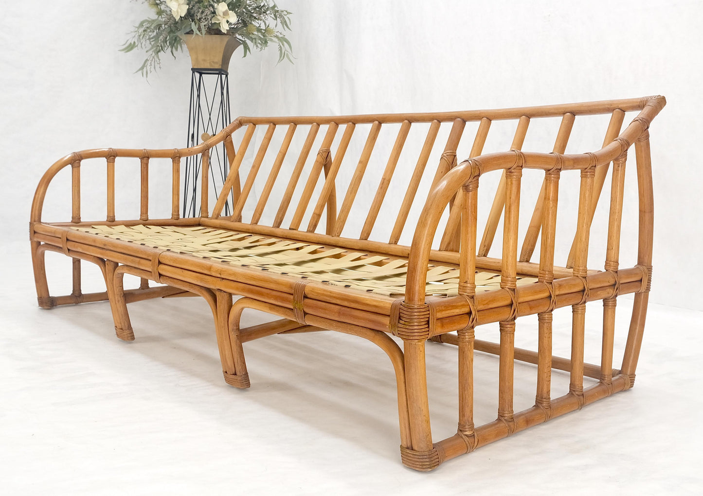 EstablishedLines Ficks Reed Rattan Bamboo Mid Century Modern Sofa Frame MINT!