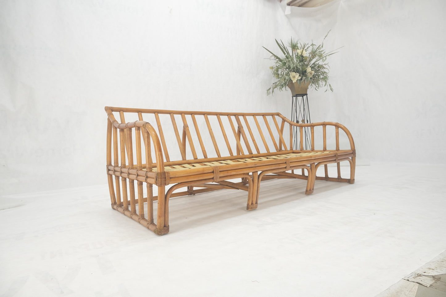 EstablishedLines Ficks Reed Rattan Bamboo Mid Century Modern Sofa Frame MINT!