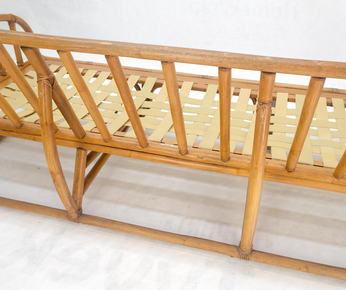 EstablishedLines Ficks Reed Rattan Bamboo Mid Century Modern Sofa Frame MINT!