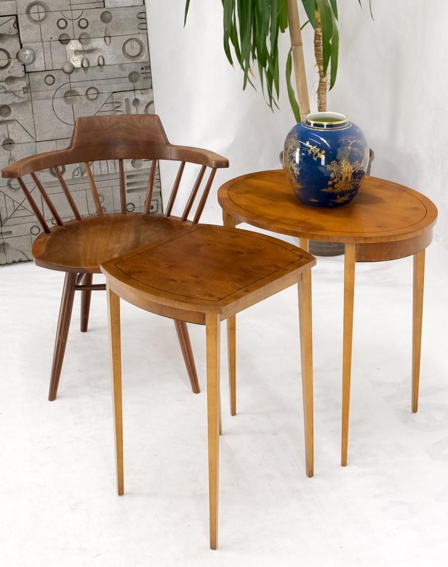 EstablishedLines Set of Burl Wood Oval Nesting Tables by Baker