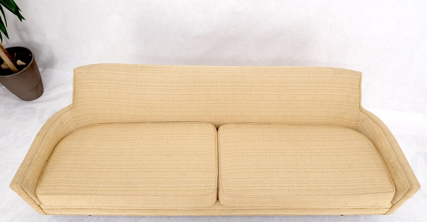 EstablishedLines Mid-Century Modern Gondola Style Sofa Pearsall Attributed Oatmeal Upholstery