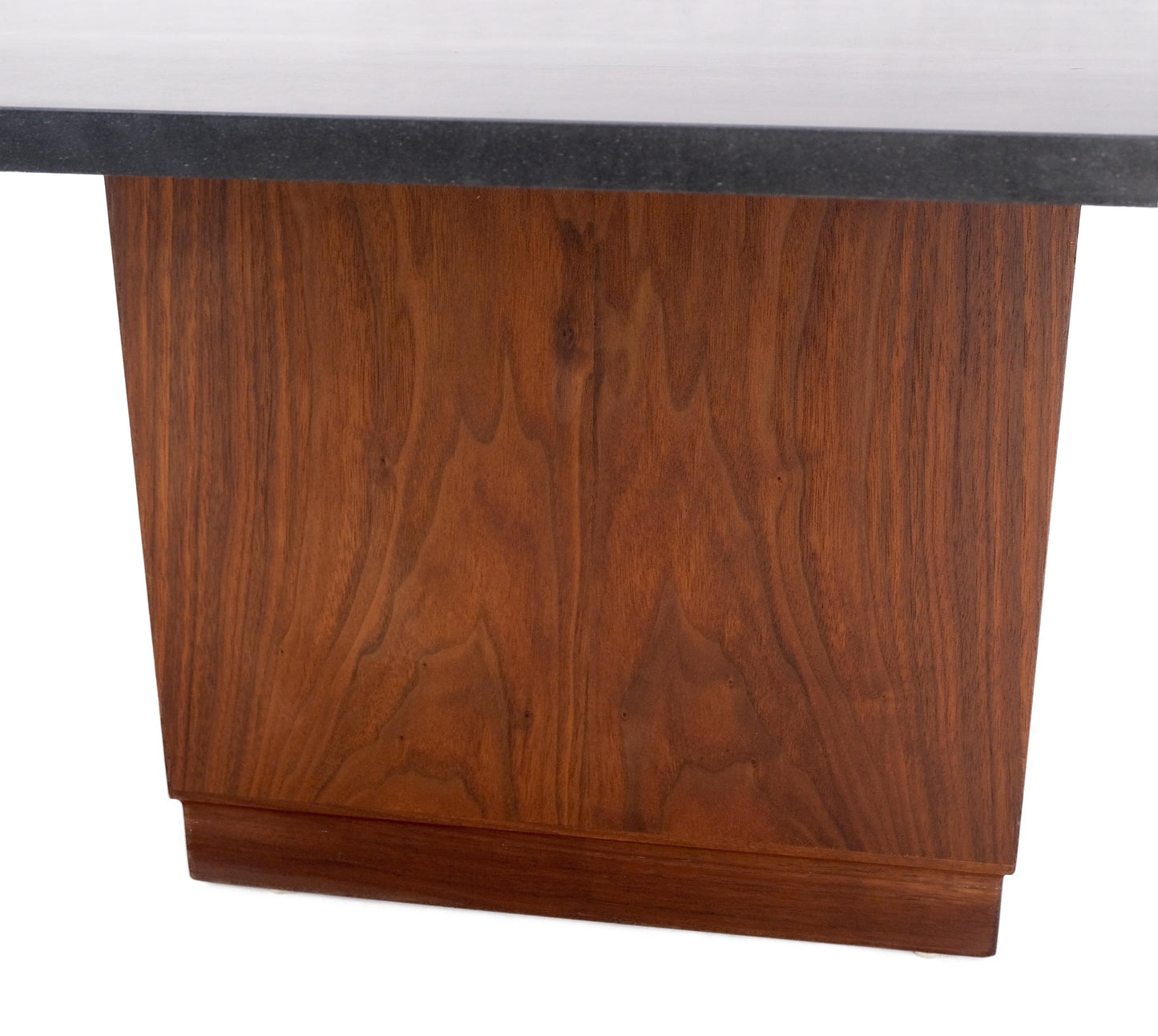 EstablishedLines Cube Shape Oiled Walnut Pedestal Base Square Slate Too Coffee Center Table MINT!