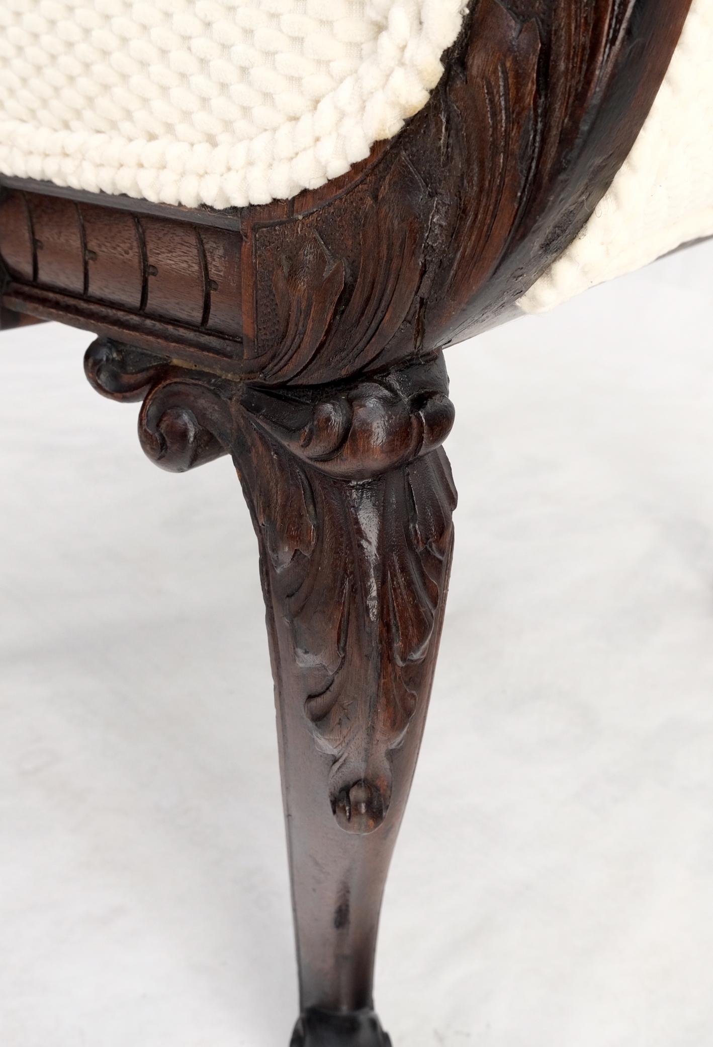 EstablishedLines Deep Arms Mahogany Carved Frame Lounge Fireside Chair