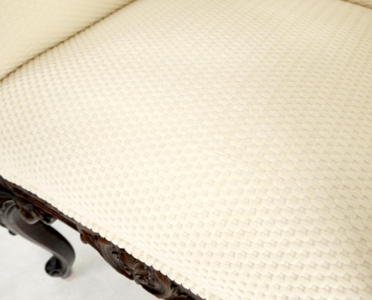 EstablishedLines Deep Arms Mahogany Carved Frame Lounge Fireside Chair