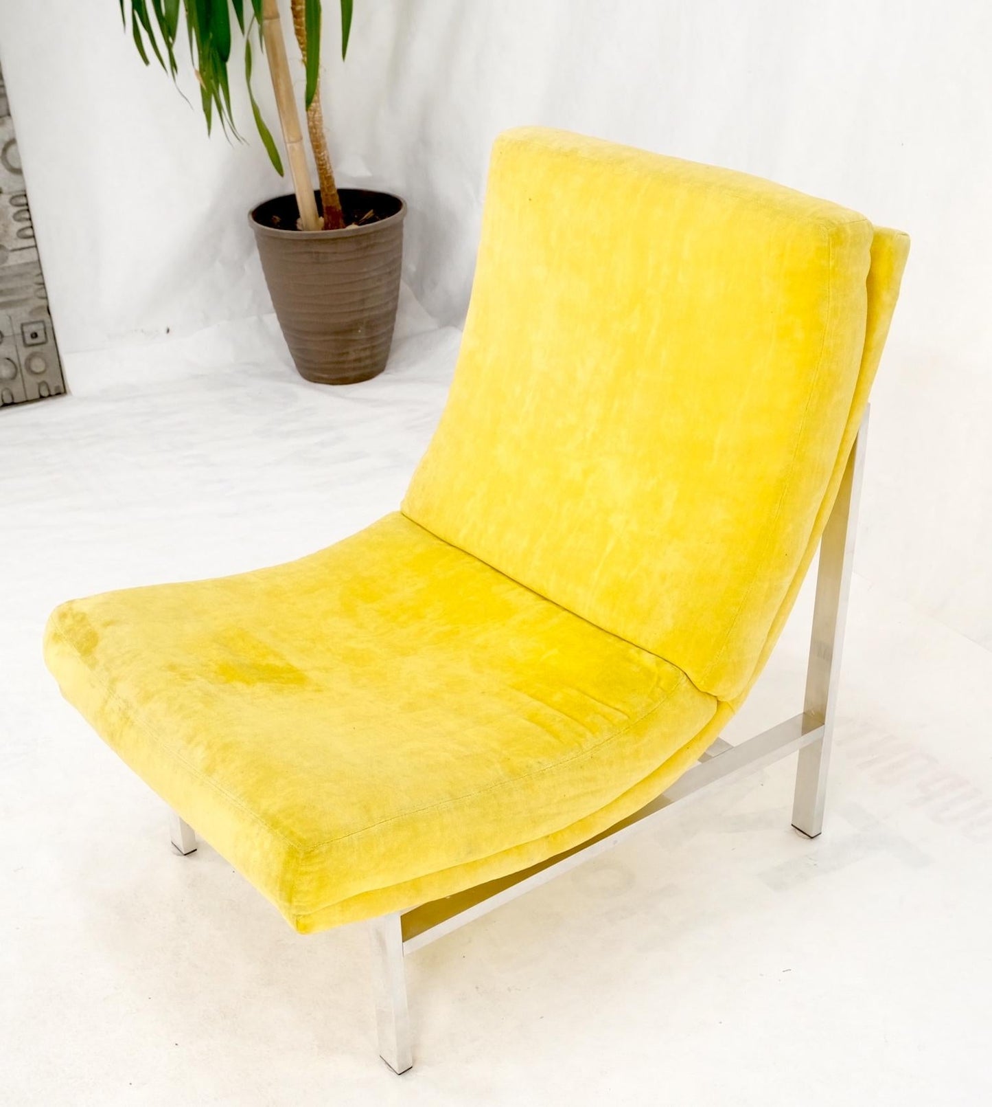 EstablishedLines Mid-Century Modern Aluminum Frame Scoop Seat Lounge Chair Baughman Decor