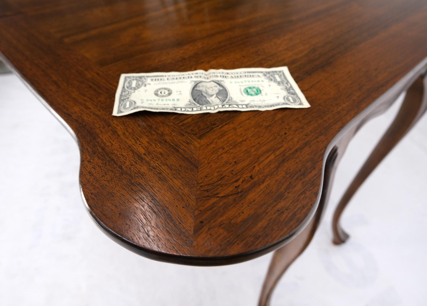 EstablishedLines Pair of Baker Burl Wood Flip Top Convertible Console Table to Game Dining Tables