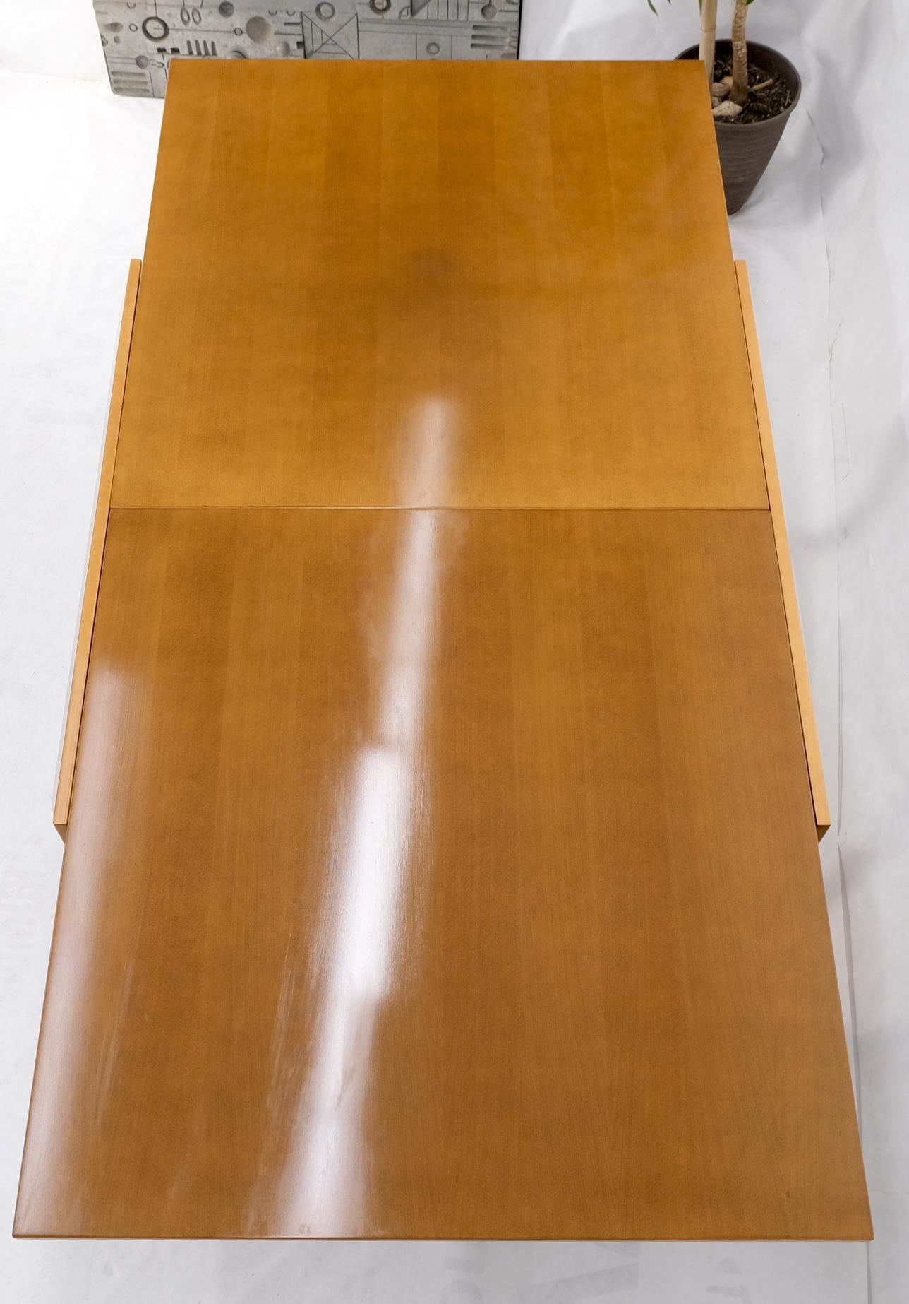 EstablishedLines Cassina Large Square Flip Top Expandable Dining Conference Table Blond Birch