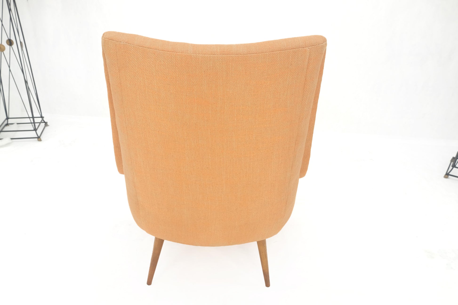 EstablishedLines Lawrence Peabody Tapered Dowel Leg Lounge Chair Matching Ottoman New Upholstery