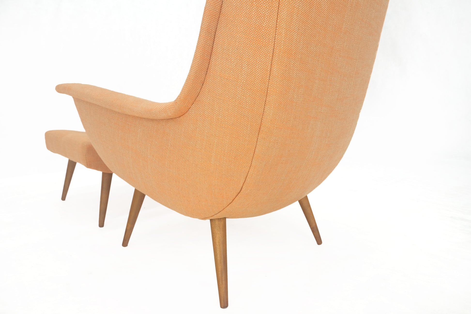 EstablishedLines Lawrence Peabody Tapered Dowel Leg Lounge Chair Matching Ottoman New Upholstery