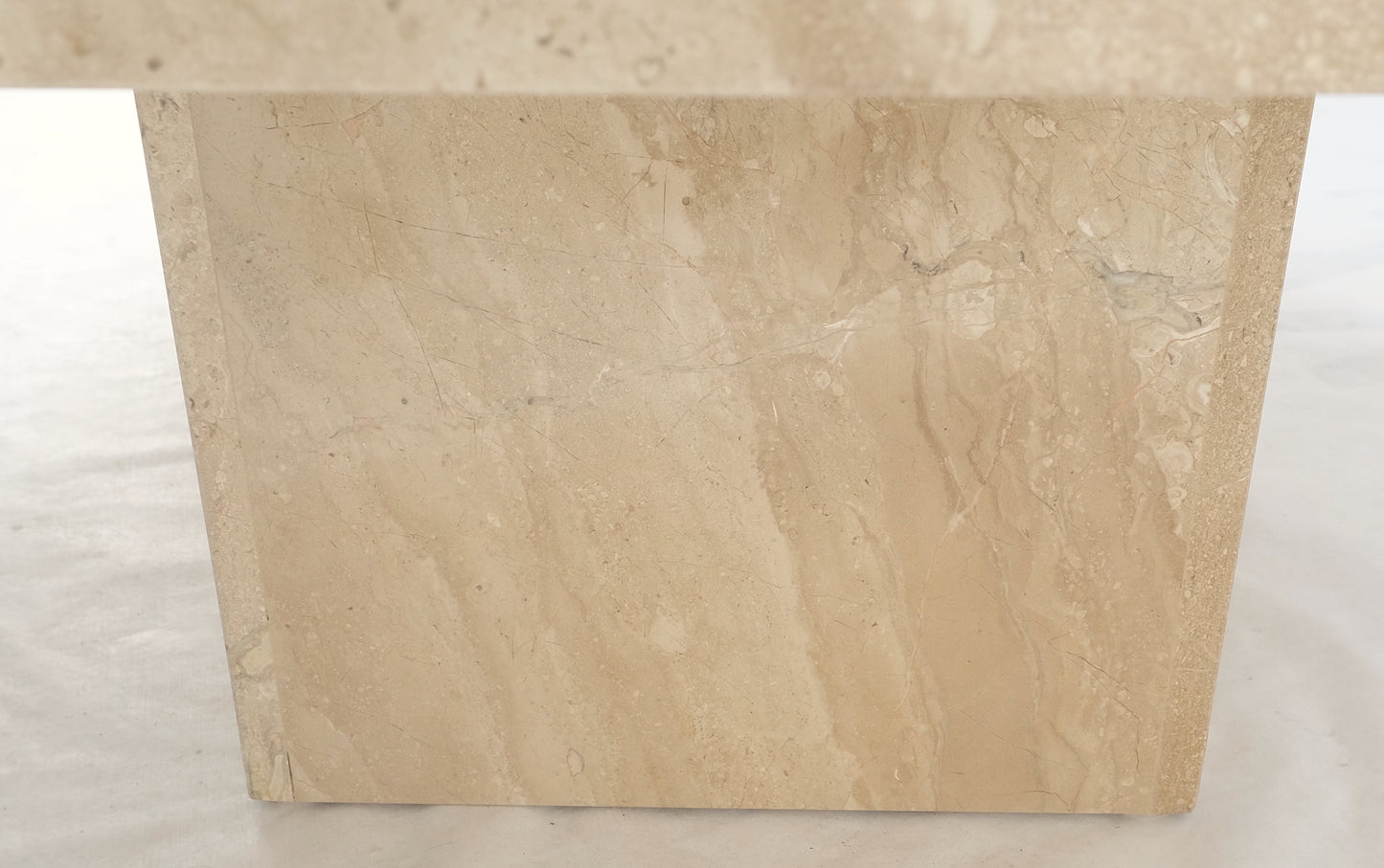 EstablishedLines Large 40" Square Single Pedestal Cut Corners Italian Mid Century Coffee Table