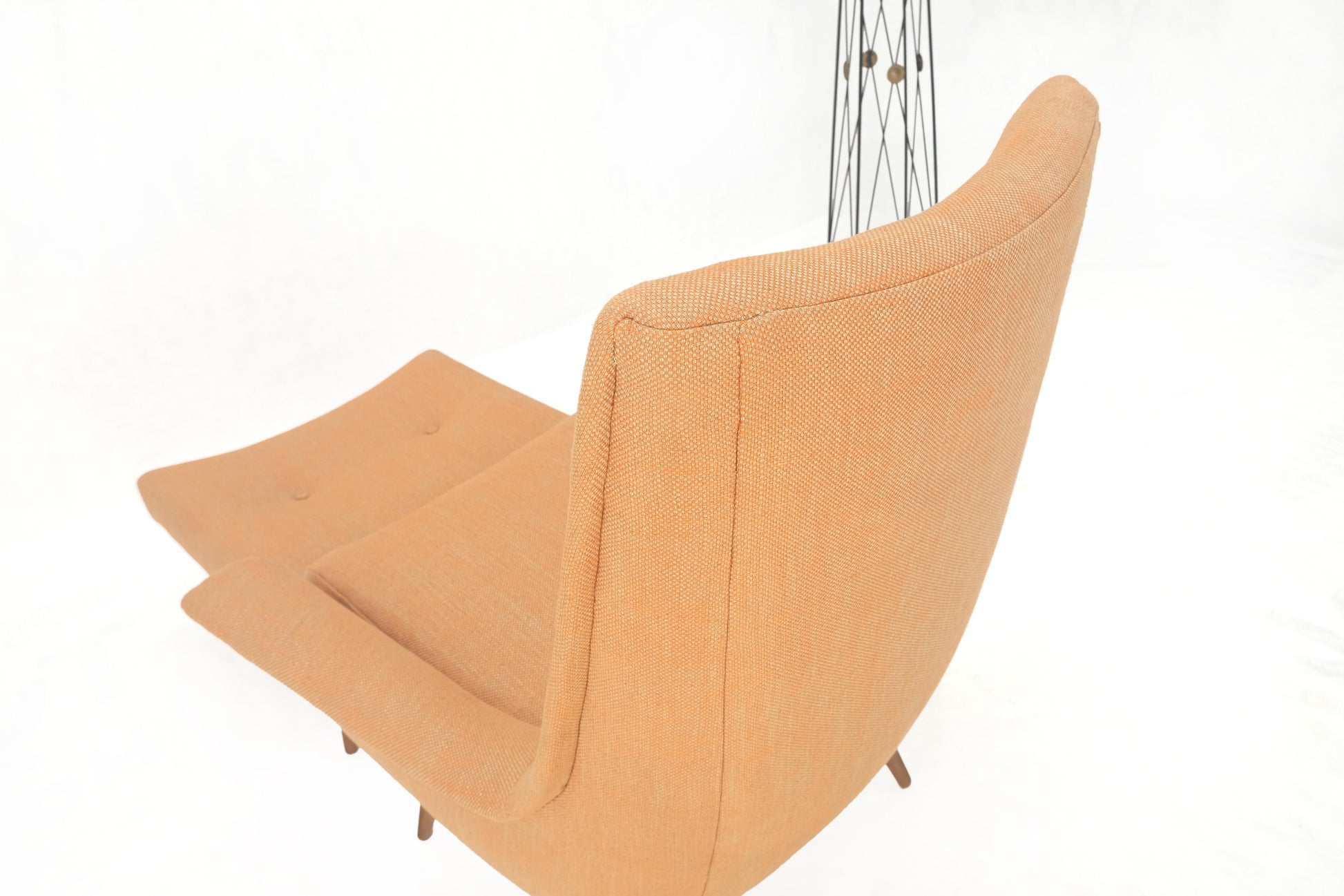 EstablishedLines Lawrence Peabody Tapered Dowel Leg Lounge Chair Matching Ottoman New Upholstery