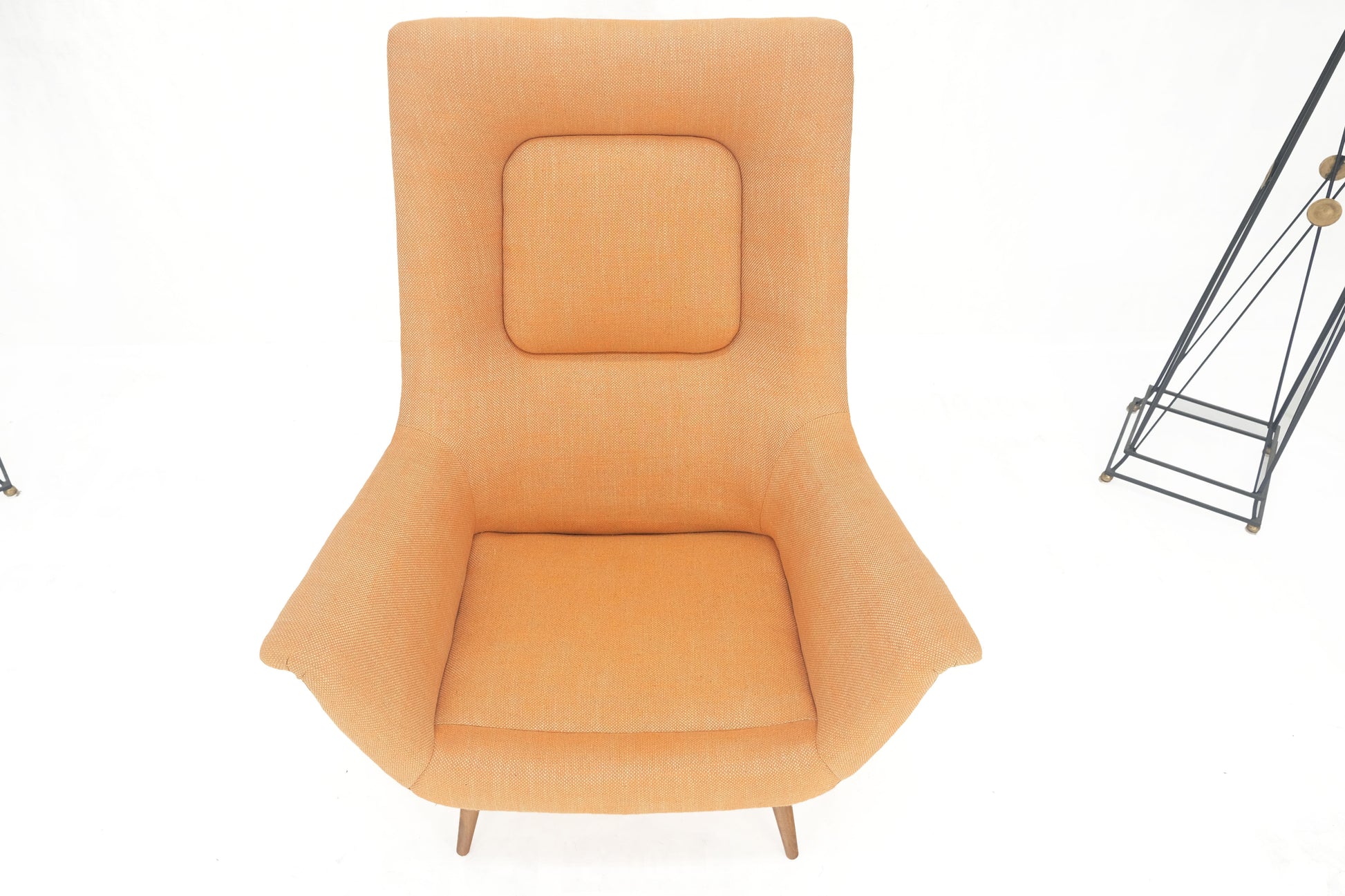 EstablishedLines Lawrence Peabody Tapered Dowel Leg Lounge Chair Matching Ottoman New Upholstery