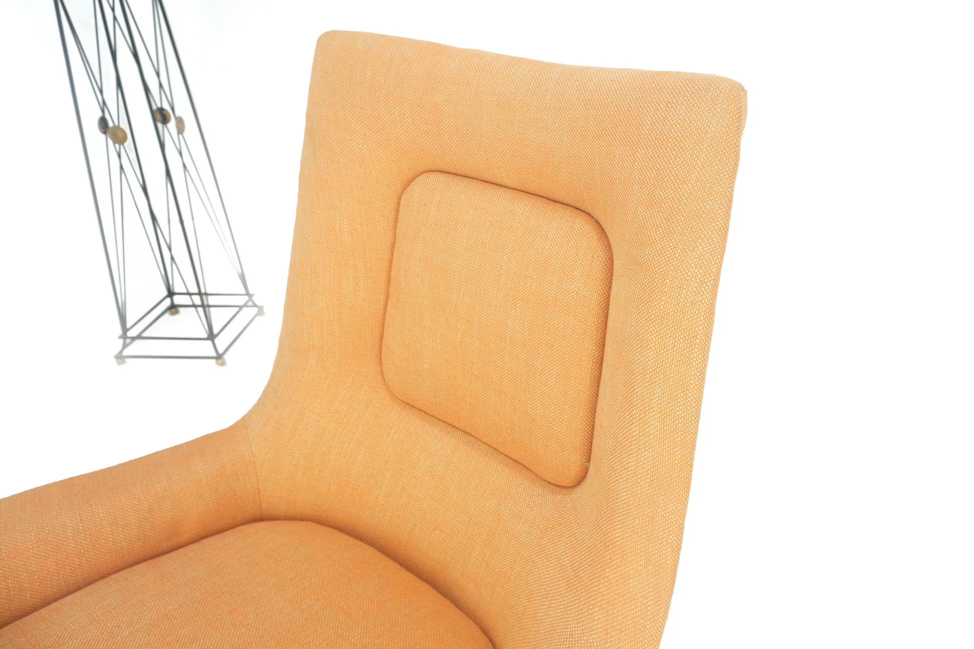 EstablishedLines Lawrence Peabody Tapered Dowel Leg Lounge Chair Matching Ottoman New Upholstery