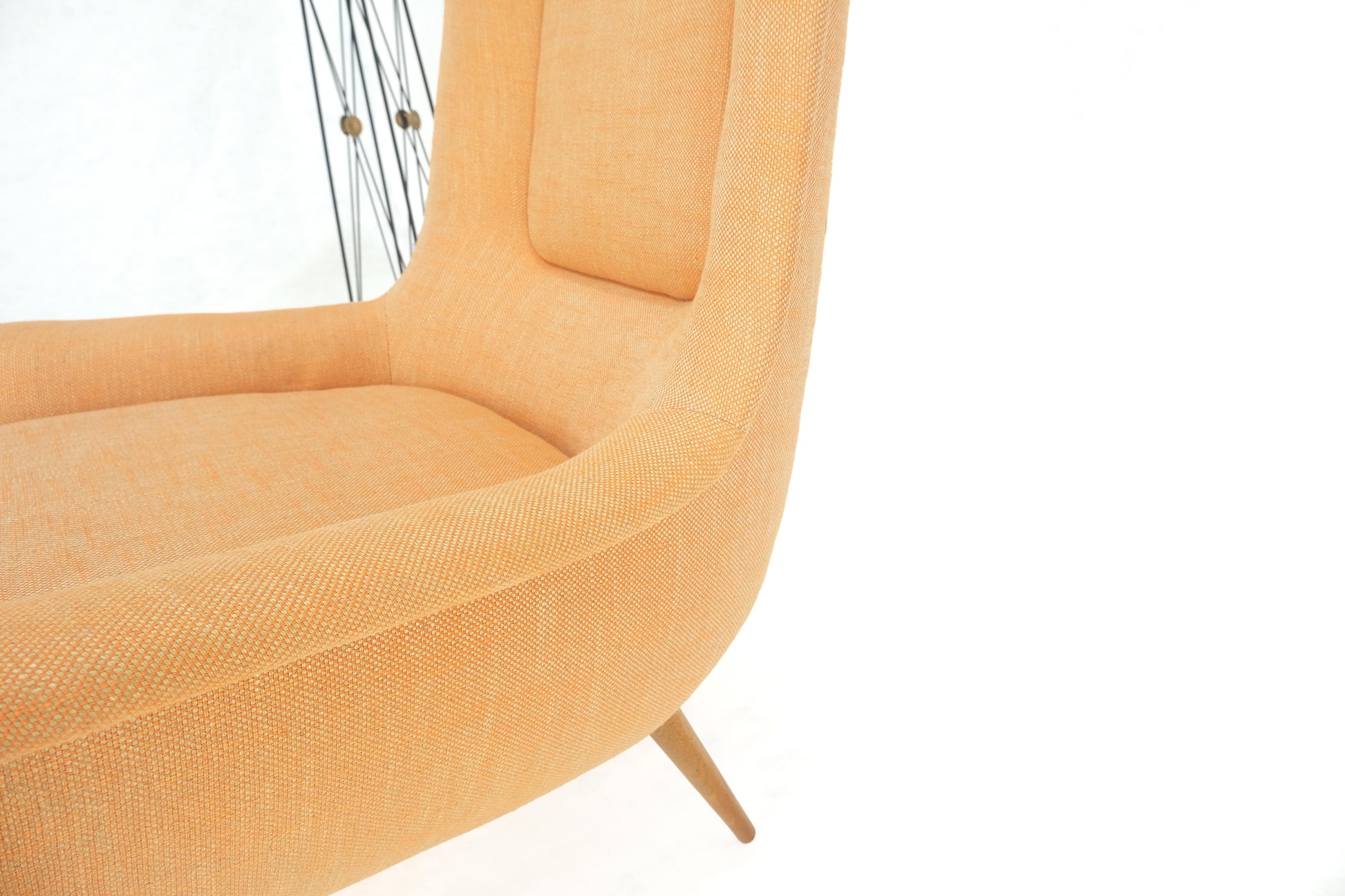 EstablishedLines Lawrence Peabody Tapered Dowel Leg Lounge Chair Matching Ottoman New Upholstery