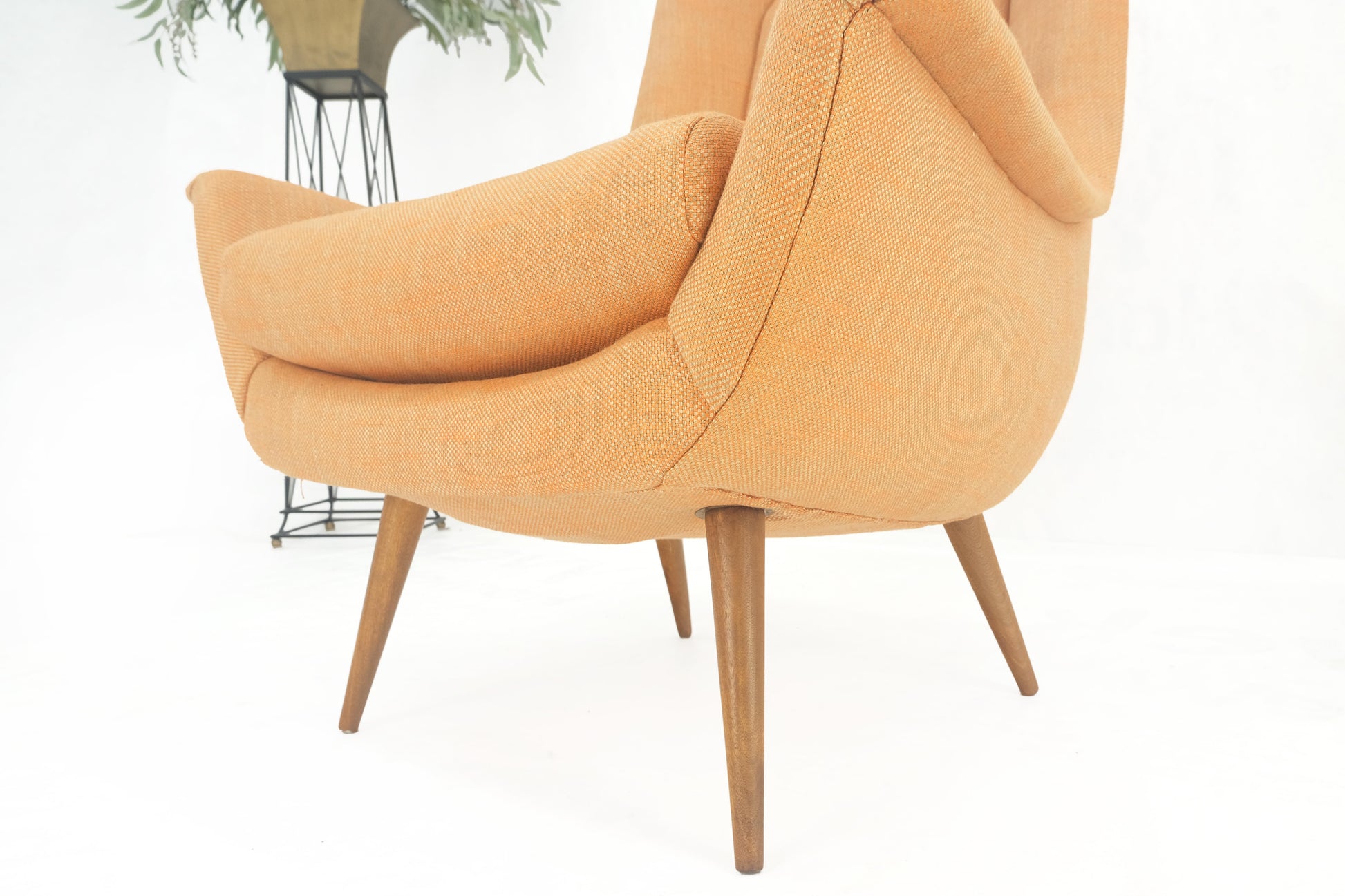 EstablishedLines Lawrence Peabody Tapered Dowel Leg Lounge Chair Matching Ottoman New Upholstery