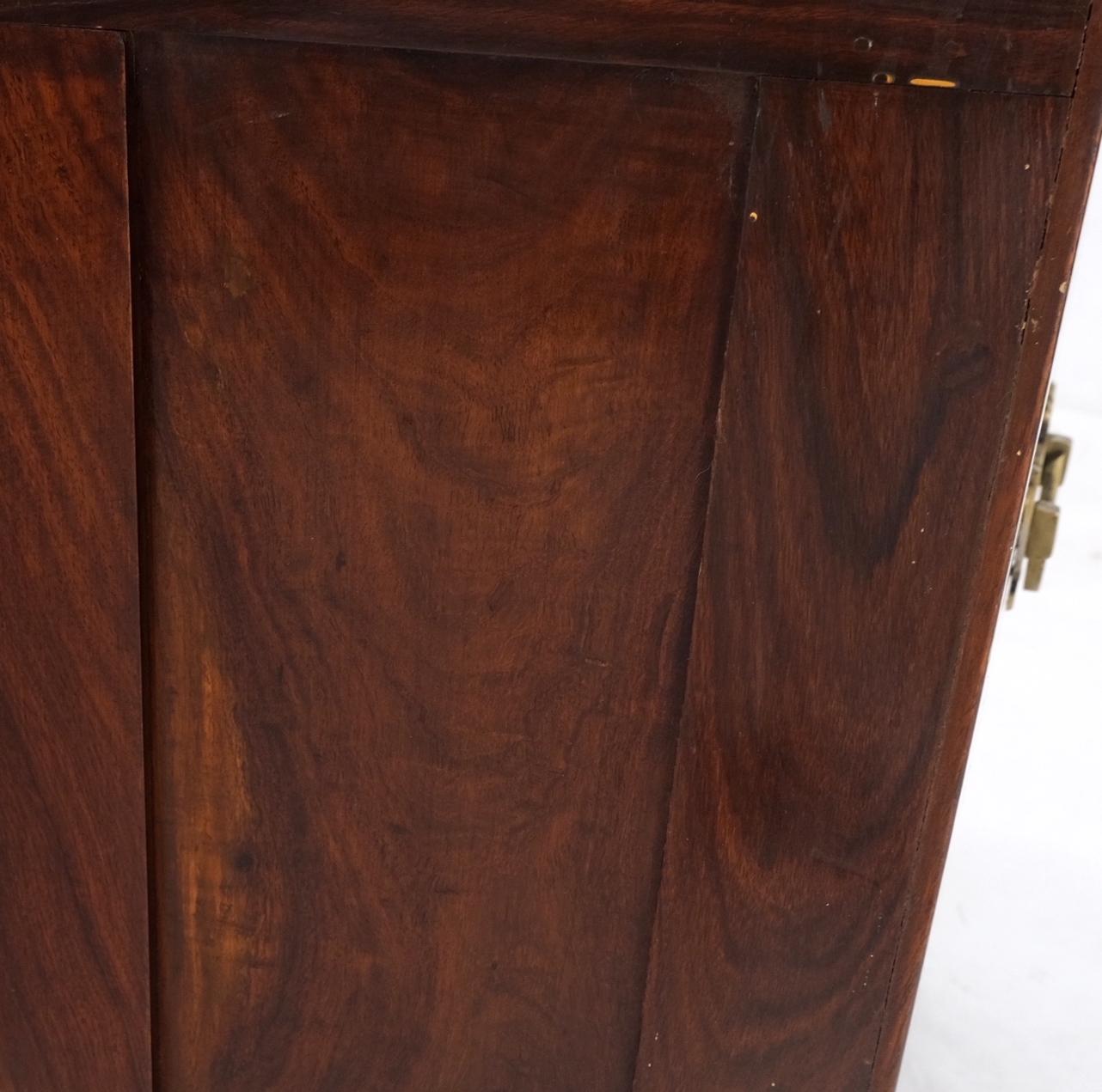 EstablishedLines Pair 3 Drawer Solid Rosewood Campaign Style Brass Inlay Decorated Night Stands