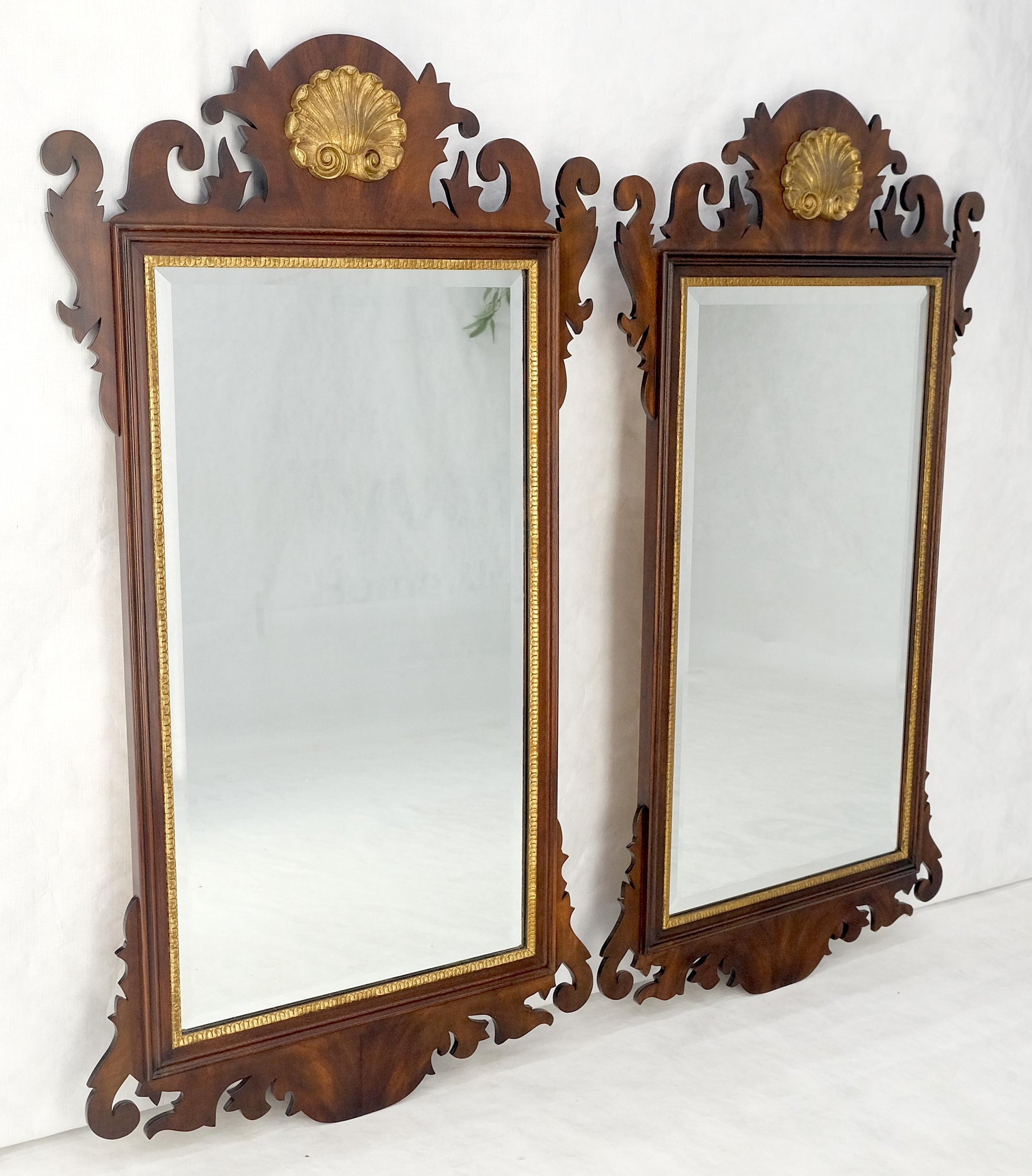 EstablishedLines Pair Flame Mahogany Virginia Galleries Hankel Harris Beveled Wall Mirrors MINT!