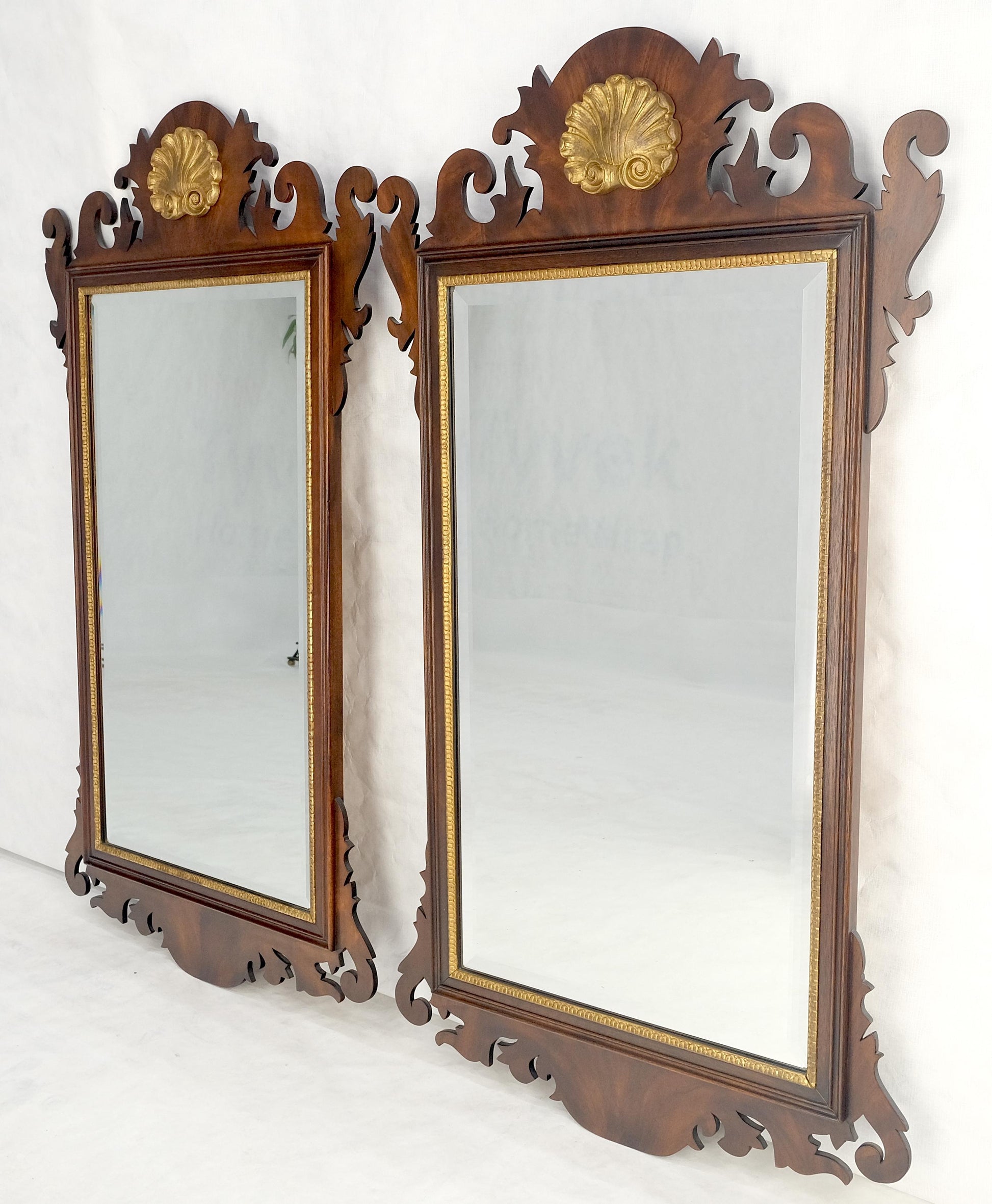 EstablishedLines Pair Flame Mahogany Virginia Galleries Hankel Harris Beveled Wall Mirrors MINT!