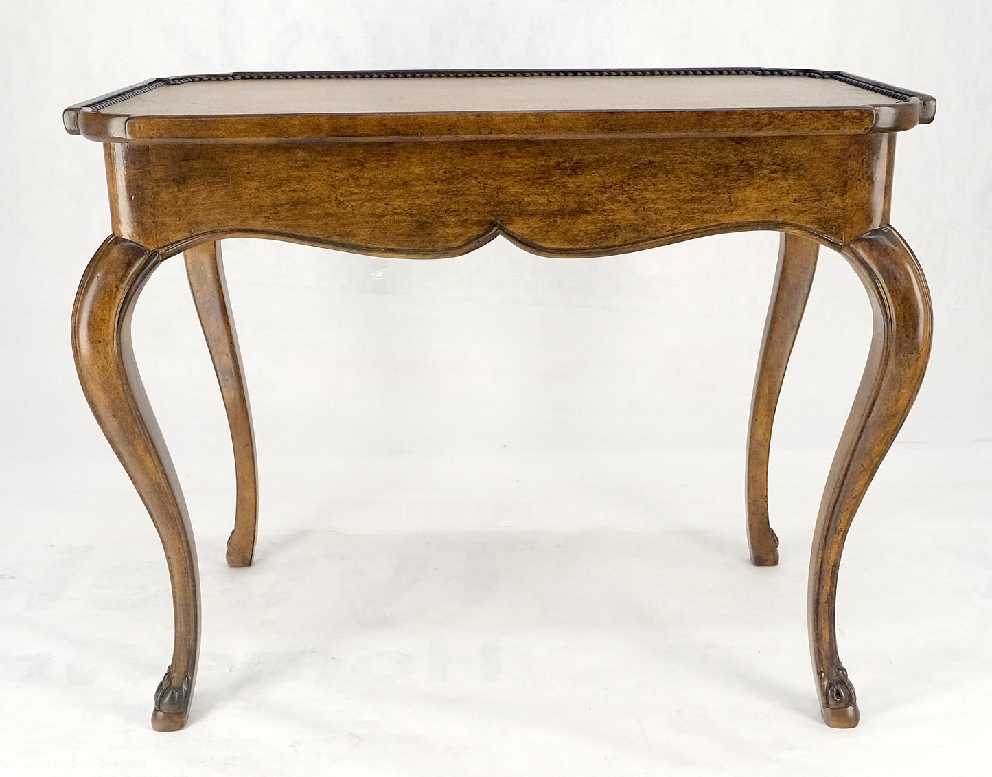 EstablishedLines Cabriole Leg Rectangular Decorative Accent Center Table Gueridon Brass Tack MINT